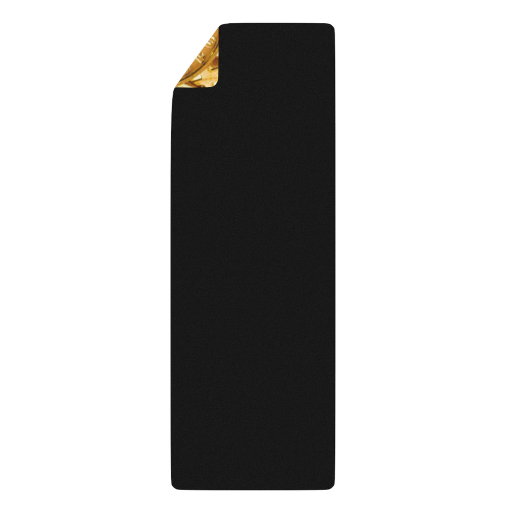 Gold Bitcoin Coin Pattern Rubber Yoga Mat | Crypto Cryptocurrency Exercise Mat