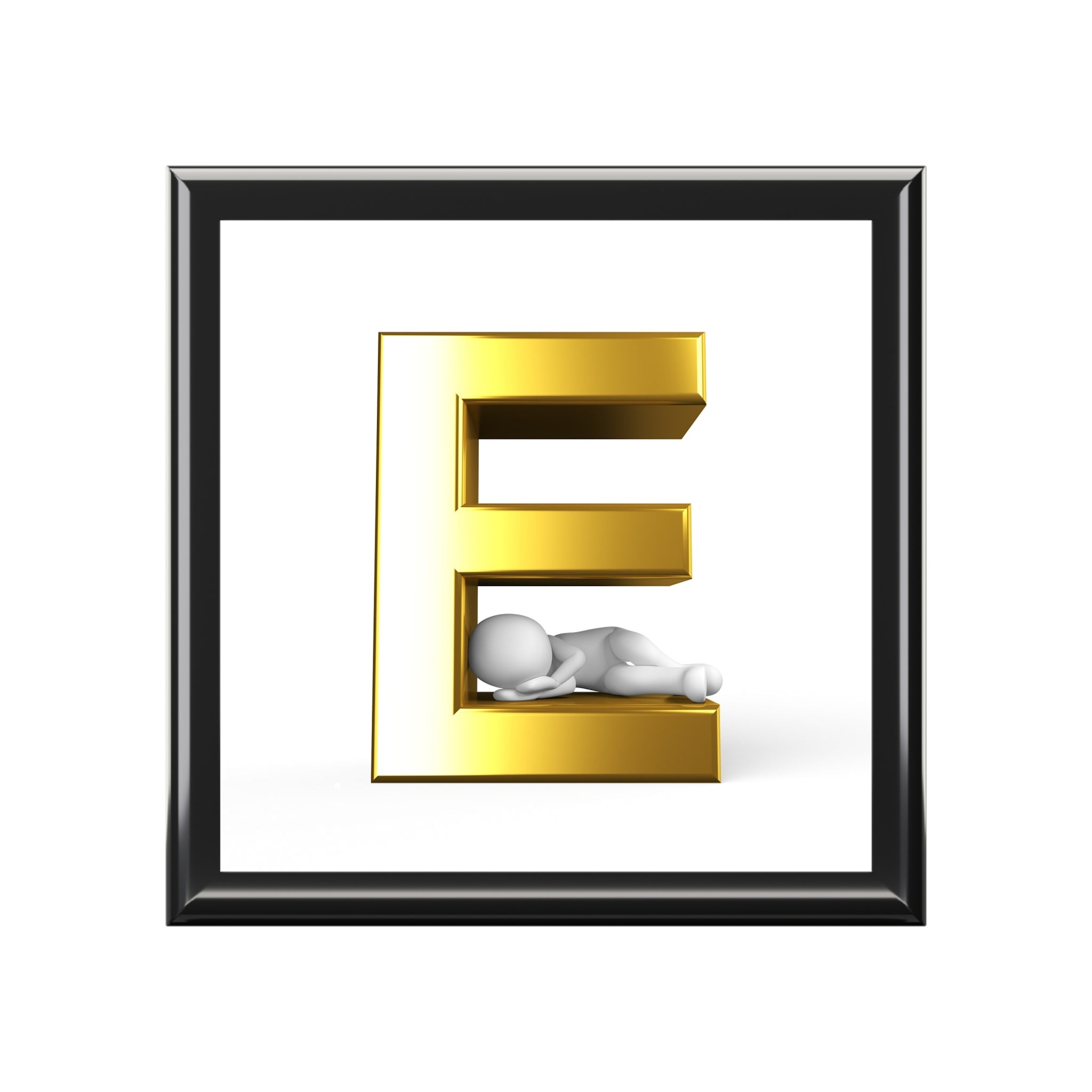 Gold Letter E Monogram Jewelry Box | Initial Keepsake Box