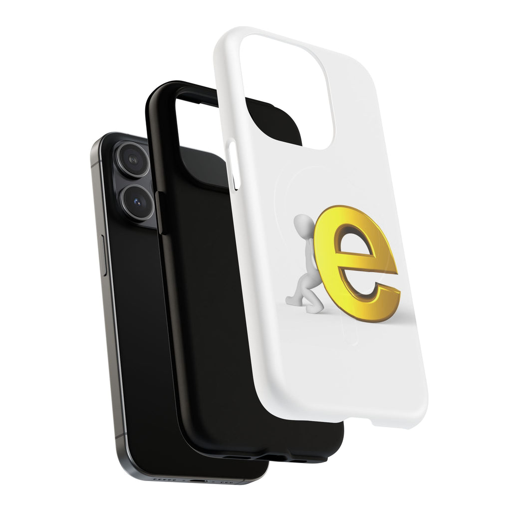 3D Gold Letter E Phone Case | Tough Magnetic Case