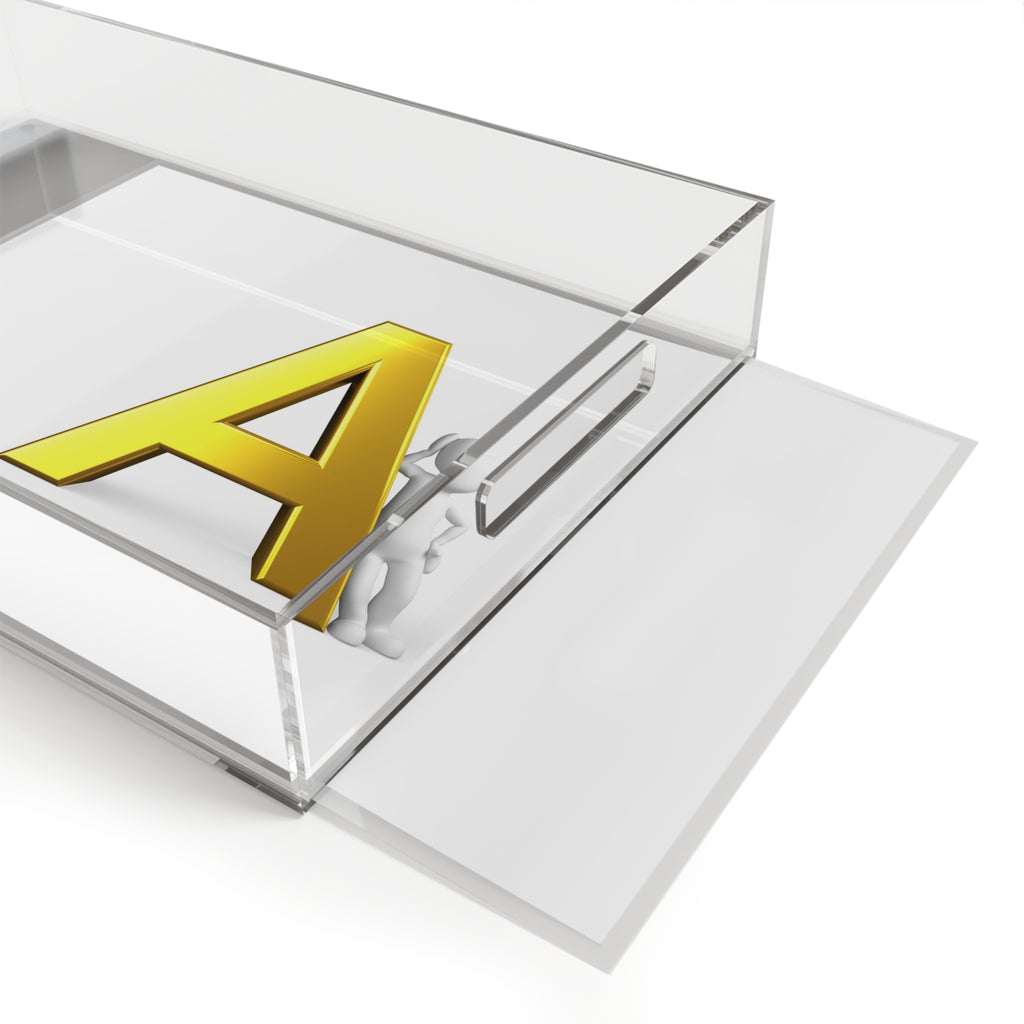 Gold Letter A Monogram Acrylic Serving Tray | Initial Letter A Decor