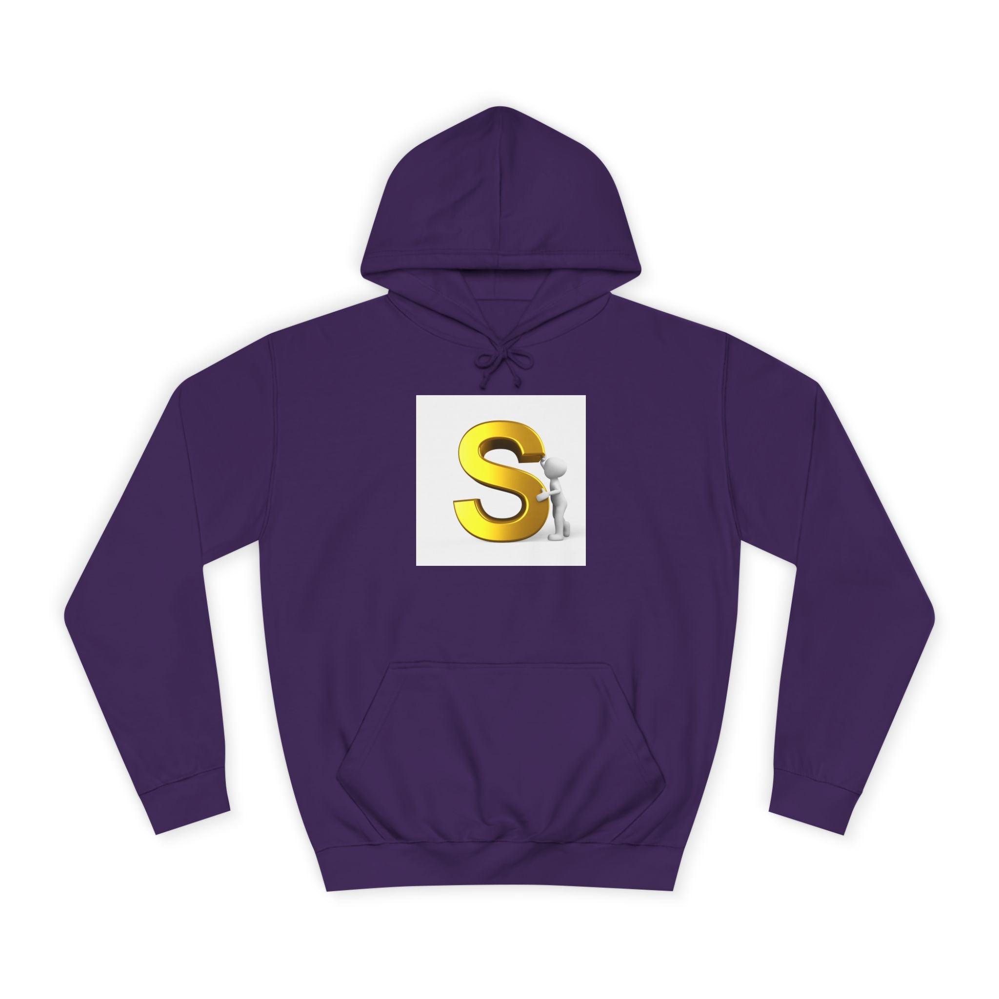 Gold Letter S with Character Hoodie | Initial Monogram Sweatshirt