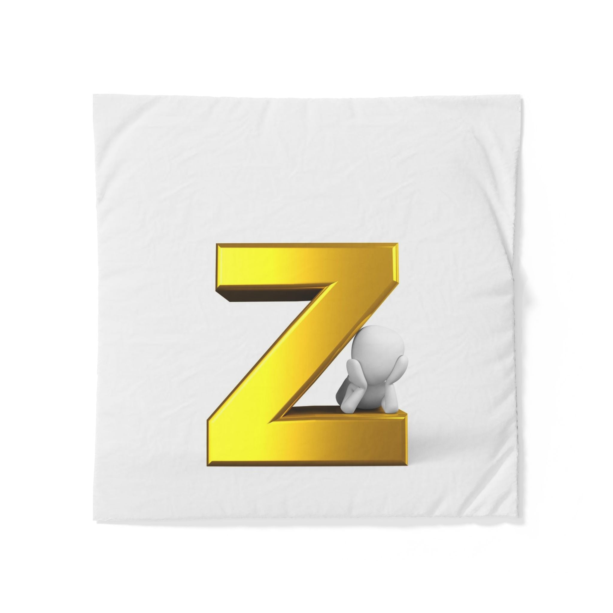 Gold Letter Z Initial Duvet Cover | Monogram Bedding