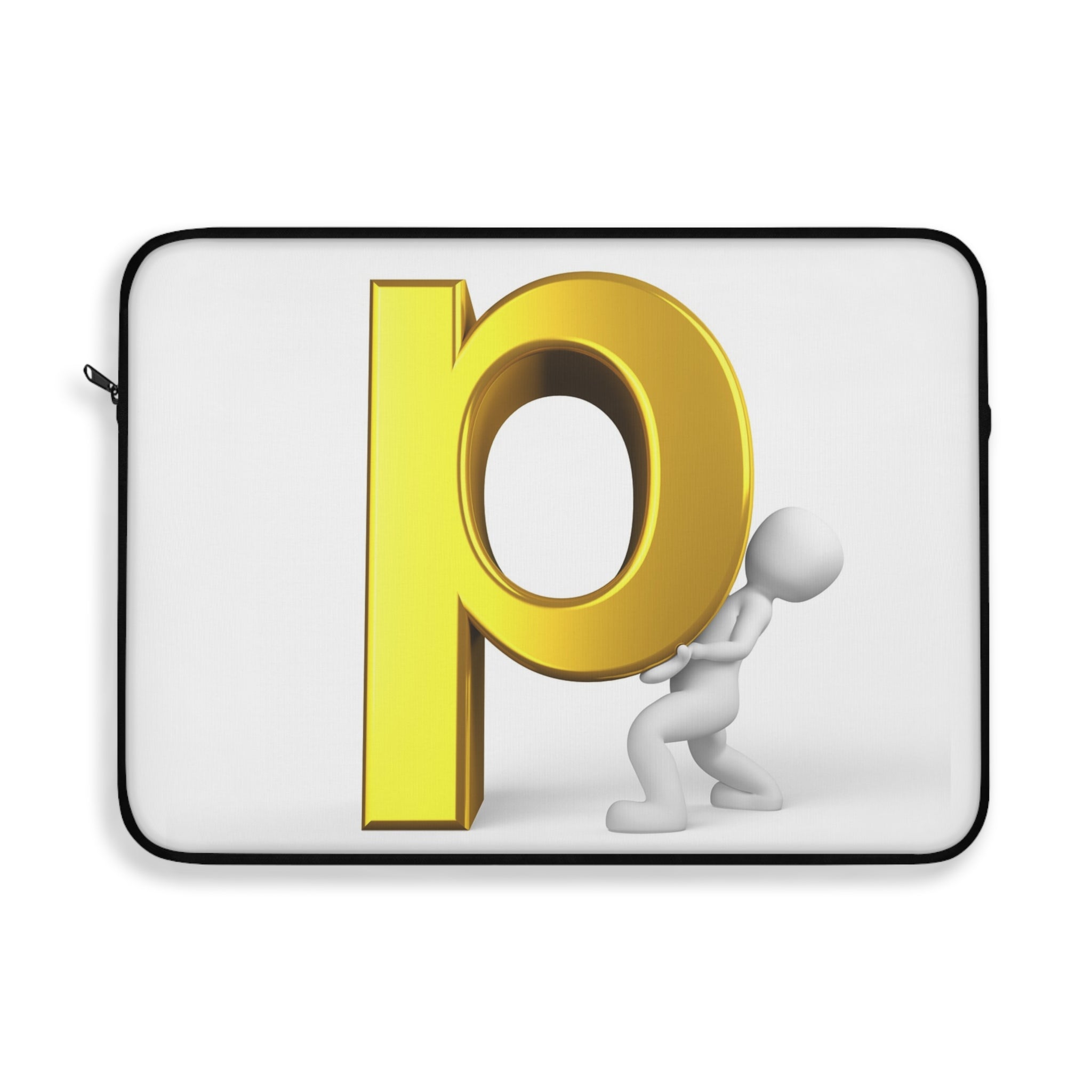 Gold Letter P Graphic Laptop Sleeve | Initial Monogram