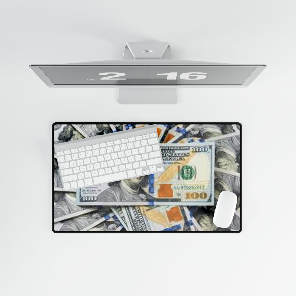 Hundred Dollar Bill Desk Mat | Money Print Gaming Mousepad, Large Desk Mat