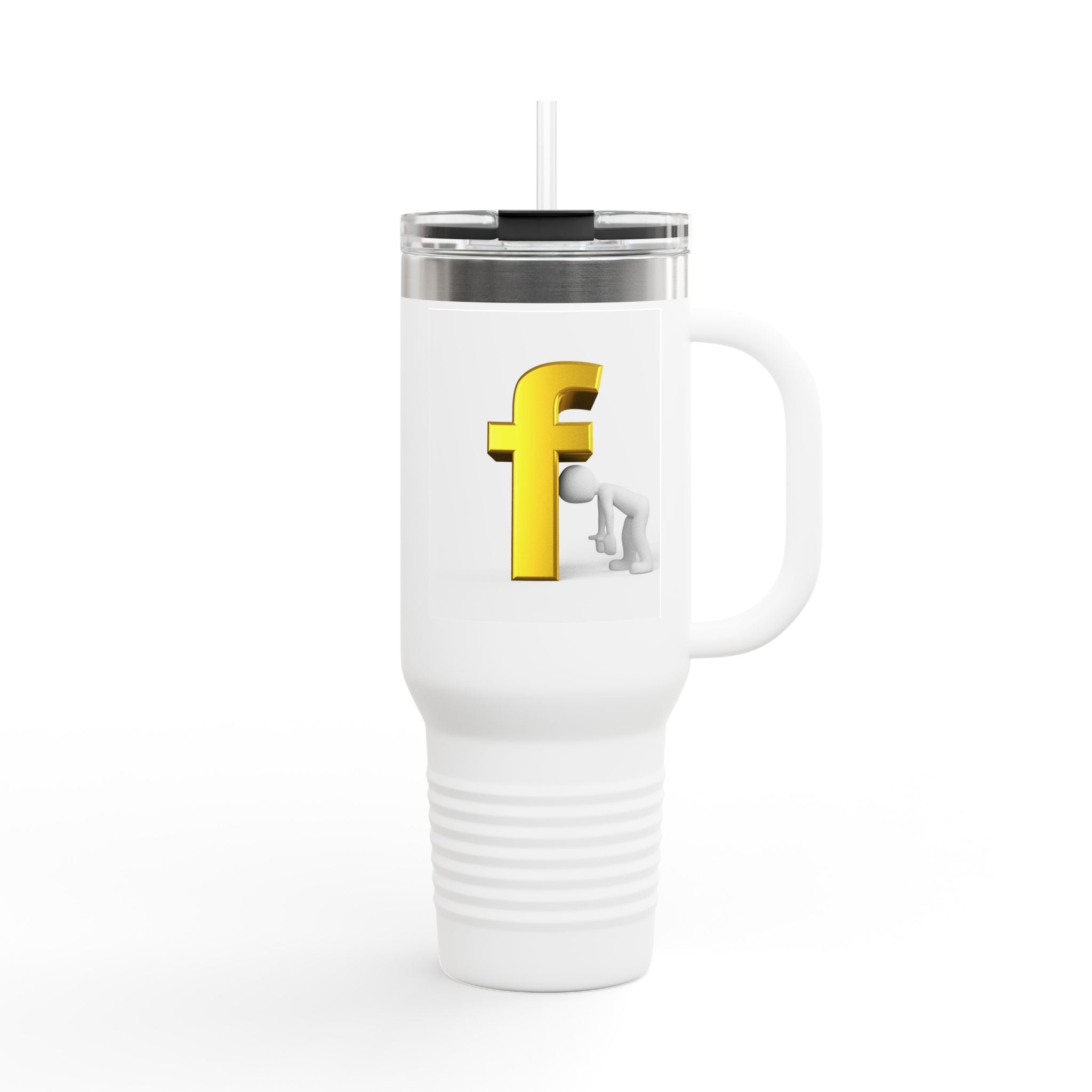 3D Letter F Graphic Travel Mug | 40oz Insulated Tumbler