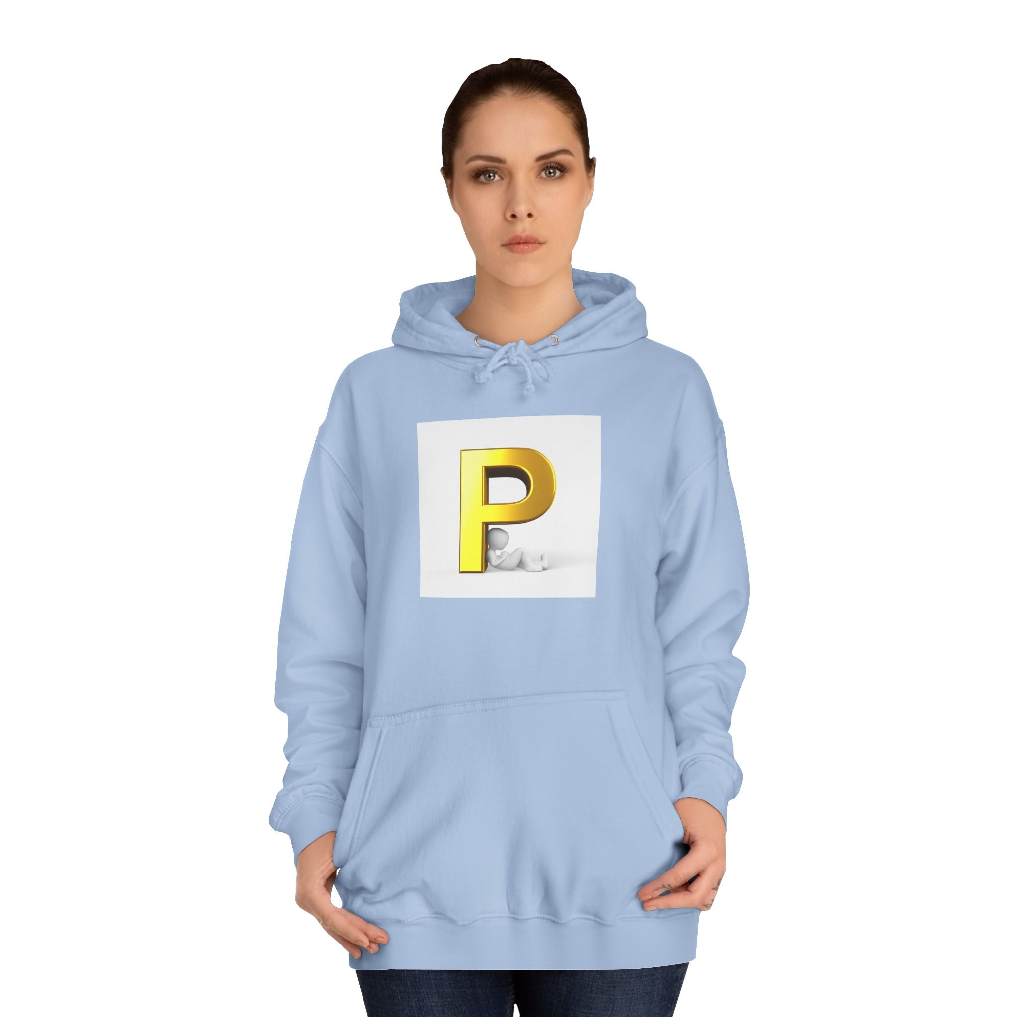 Gold Letter P hoodie | Monogram Initial Pullover