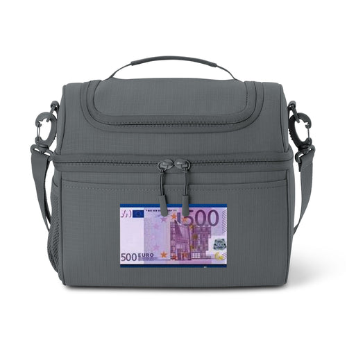 Sac isotherme pour billets de 500 euros | Sac à déjeuner isotherme, motif billet