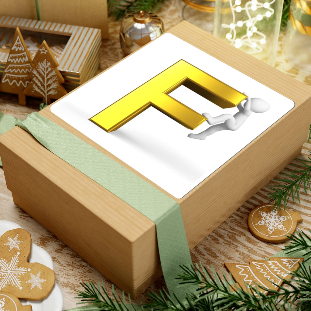 Gold Letter F Climber Sticker | Kiss-Cut Sticker