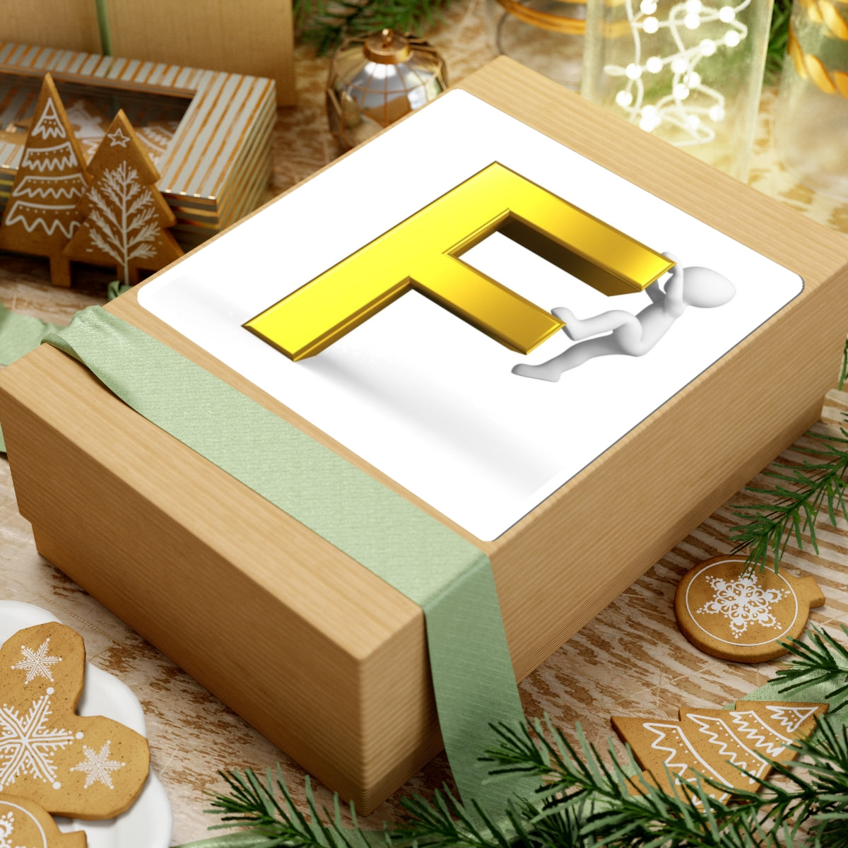 Gold Letter F Climber Sticker | Kiss-Cut Sticker