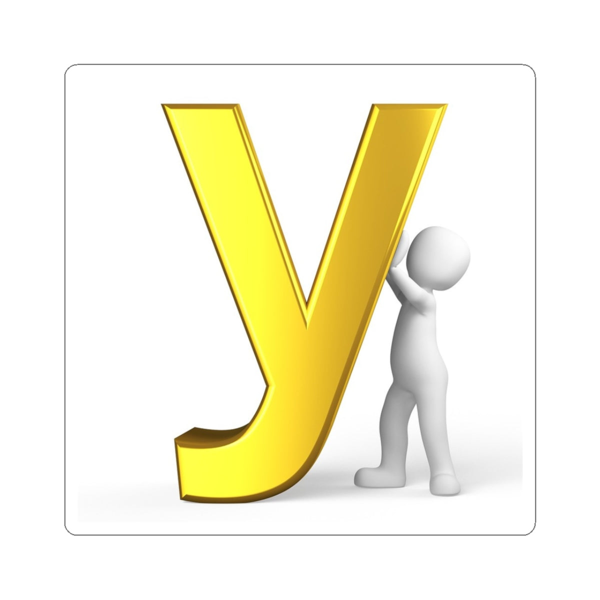Yellow 3D Letter Y Sticker