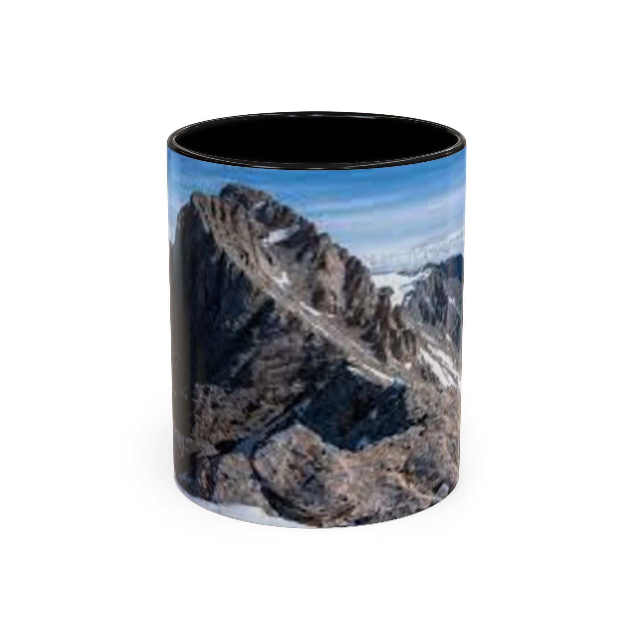 Mountain Summit Photo Accent Coffee Mug | Rocky Peak Panorama, 11oz or 15oz