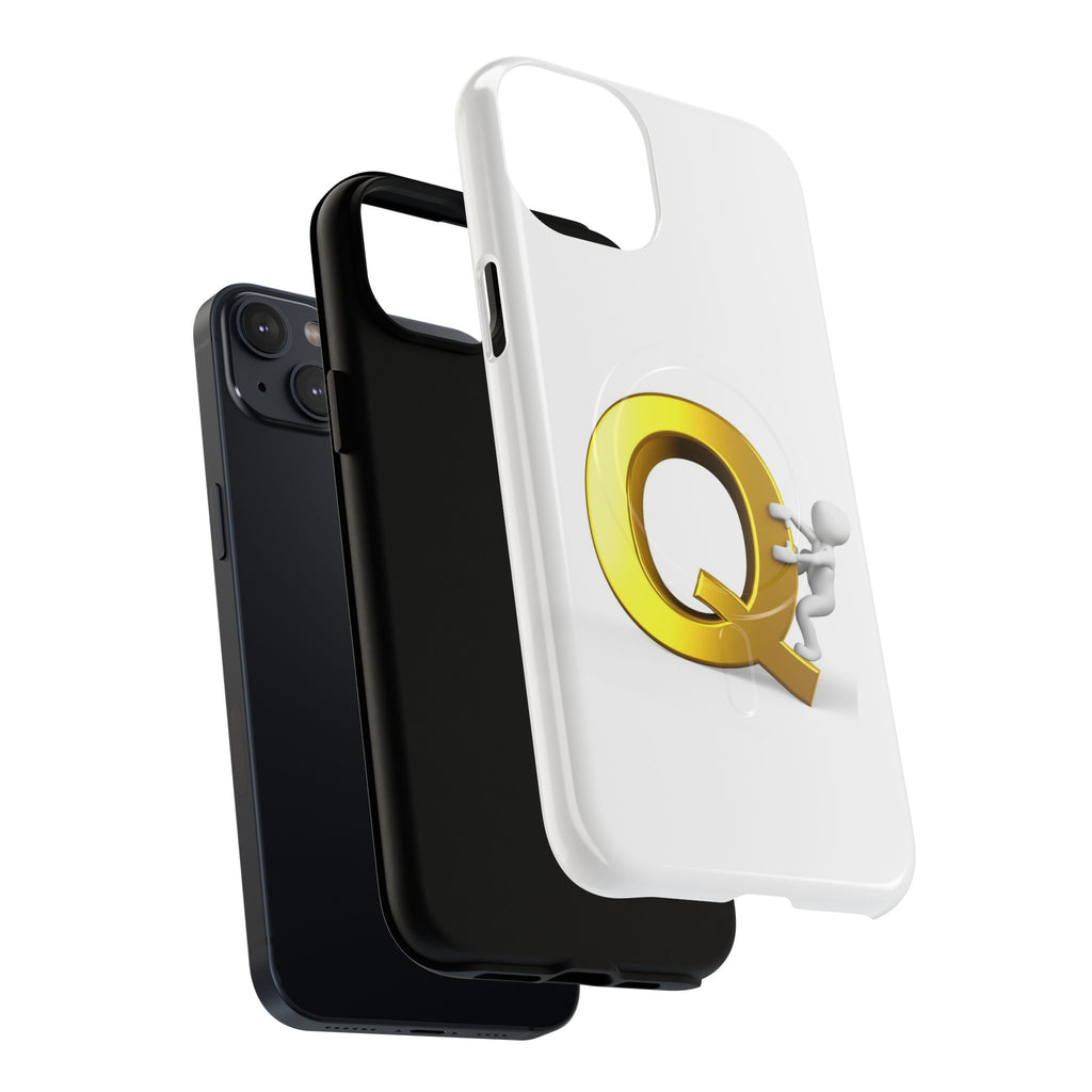 Gold Letter Q design phone case | Magnetic Tough Case
