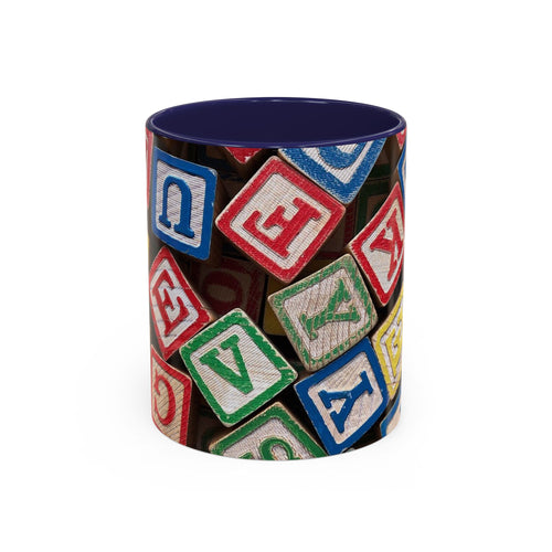 Mug à café motif blocs alphabet | Motif de lettres jouets pour enfants