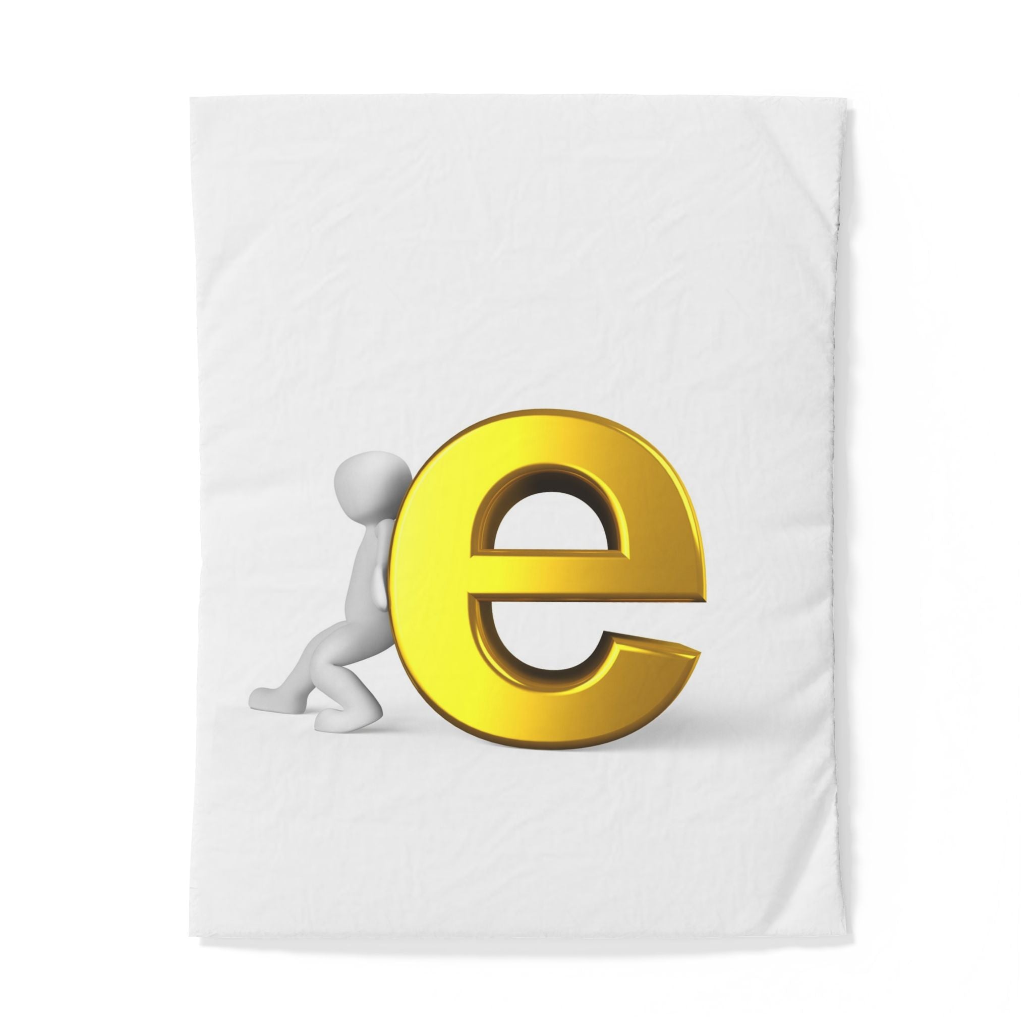 Housse de couette lettre E dorée 3D | Parure de lit alphabet