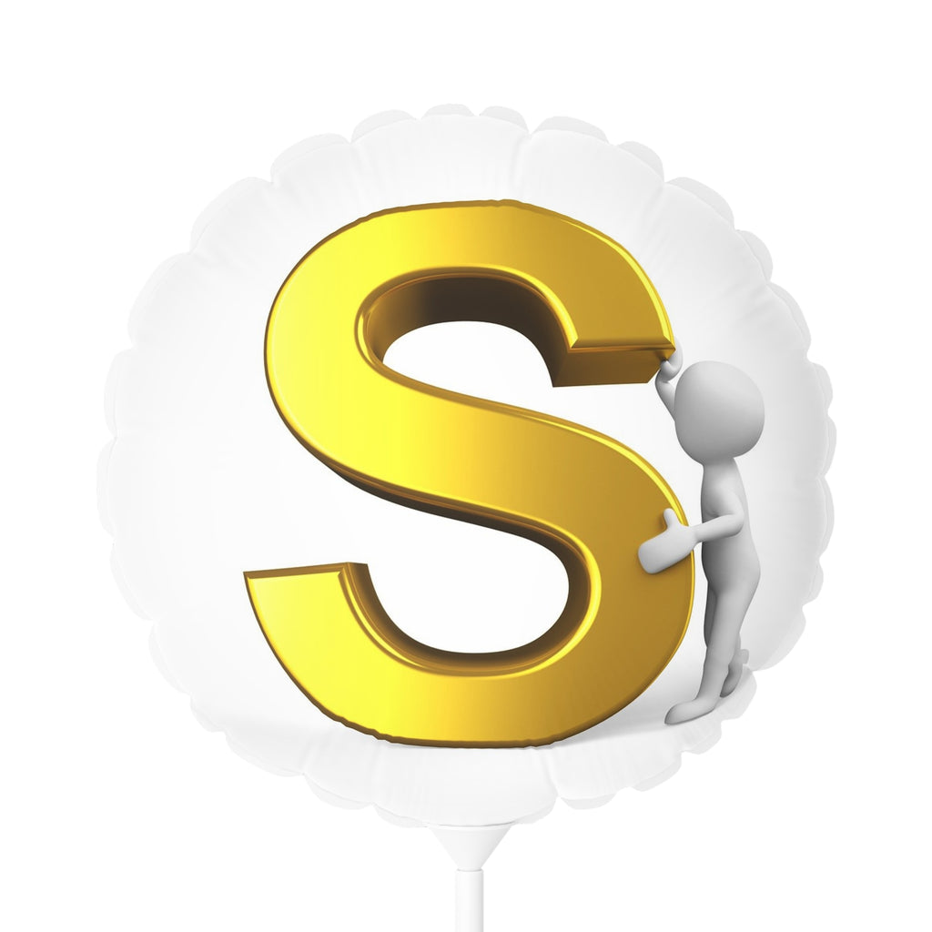 Gold Letter S Foil Balloon 11"