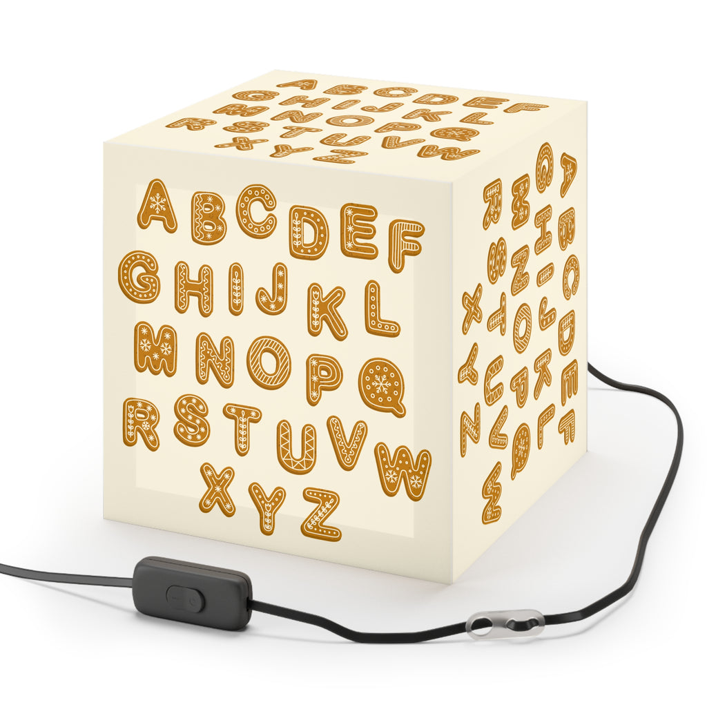 Gingerbread Alphabet Light Cube Lamp | Kids Nursery Nightlight
