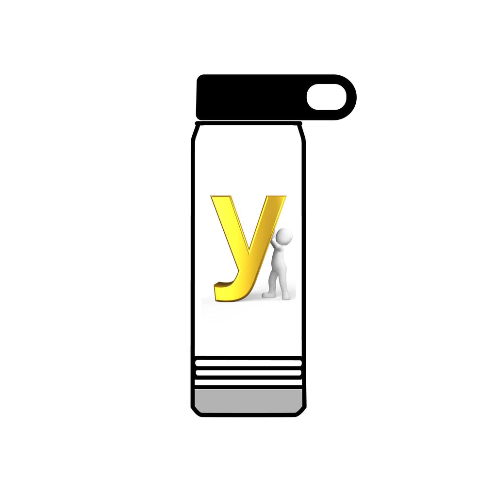 Yellow Letter Y with Figure Water Bottle | 20oz