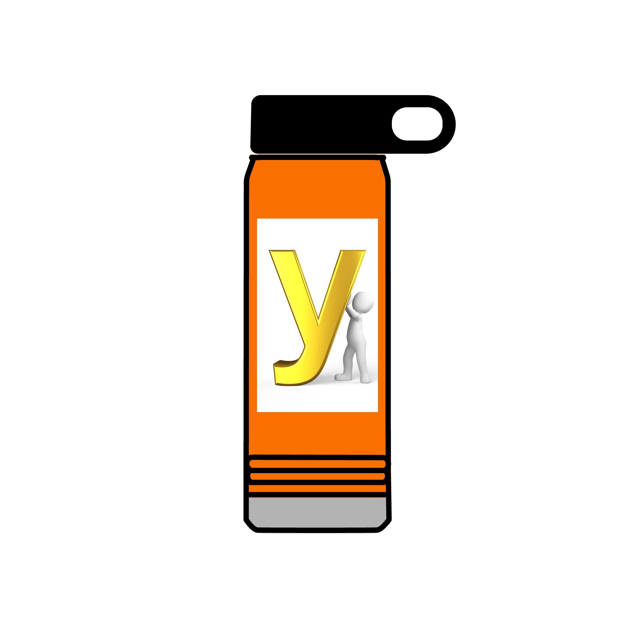 Yellow Letter Y with Figure Water Bottle | 20oz