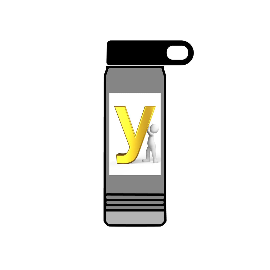 Yellow Letter Y with Figure Water Bottle | 20oz
