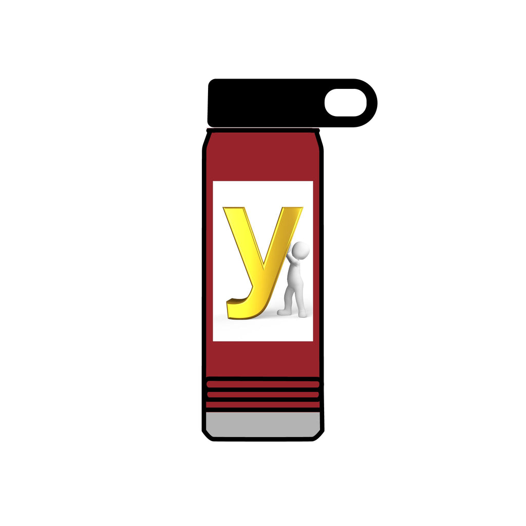 Yellow Letter Y with Figure Water Bottle | 20oz