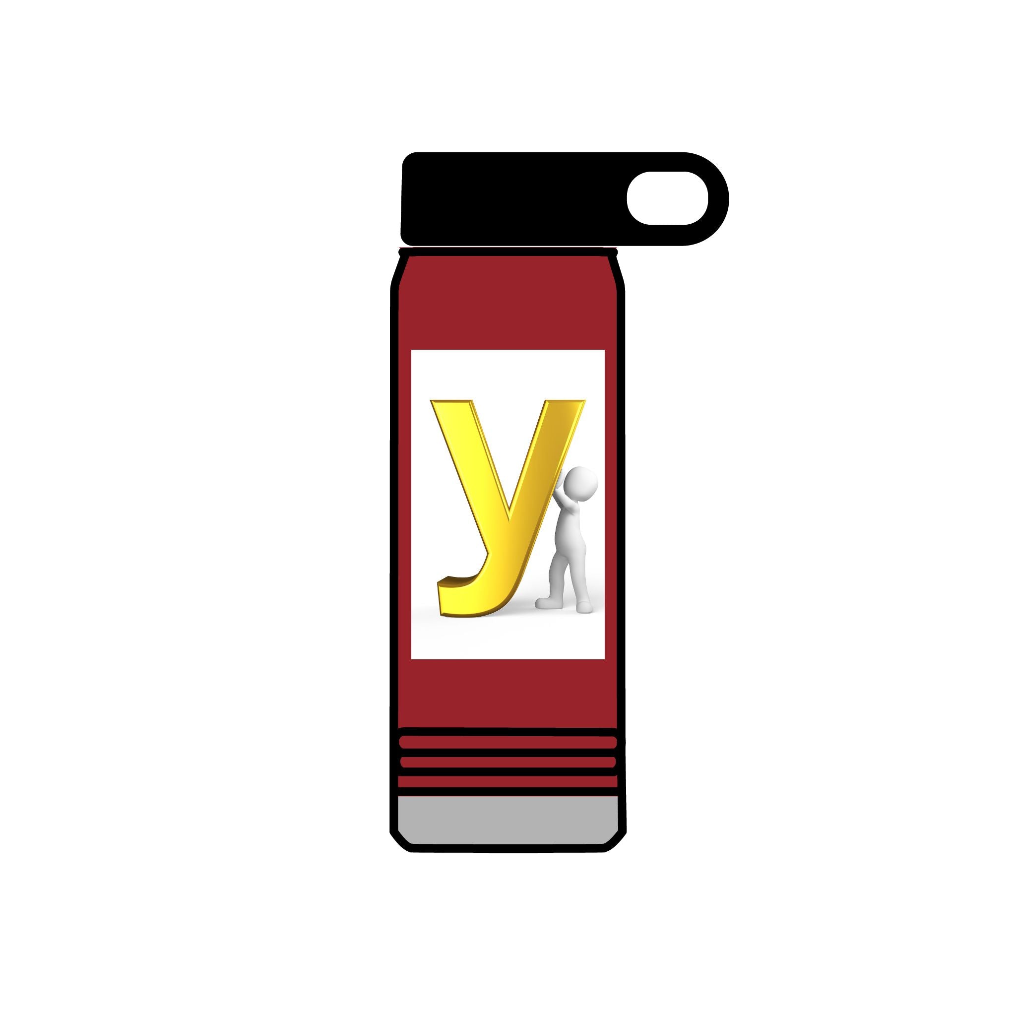 Yellow Letter Y with Figure Water Bottle | 20oz