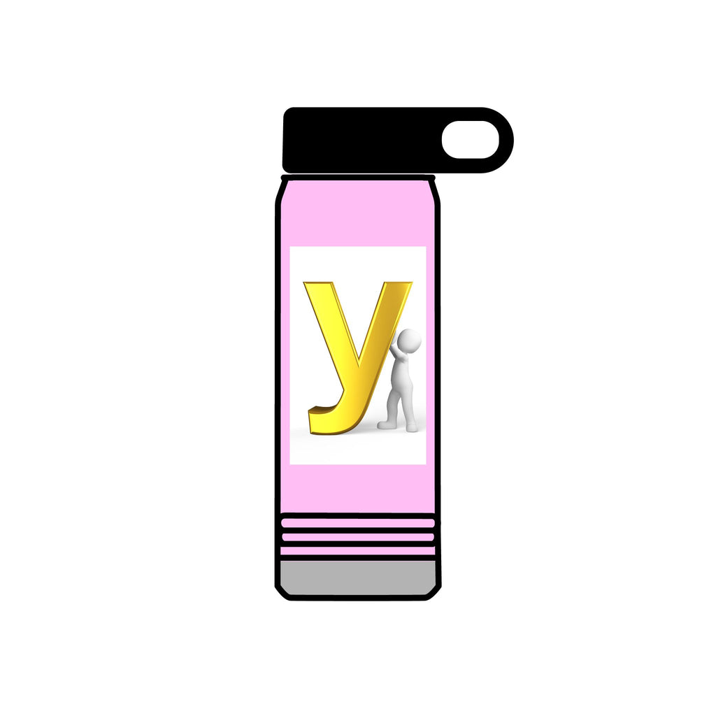 Yellow Letter Y with Figure Water Bottle | 20oz