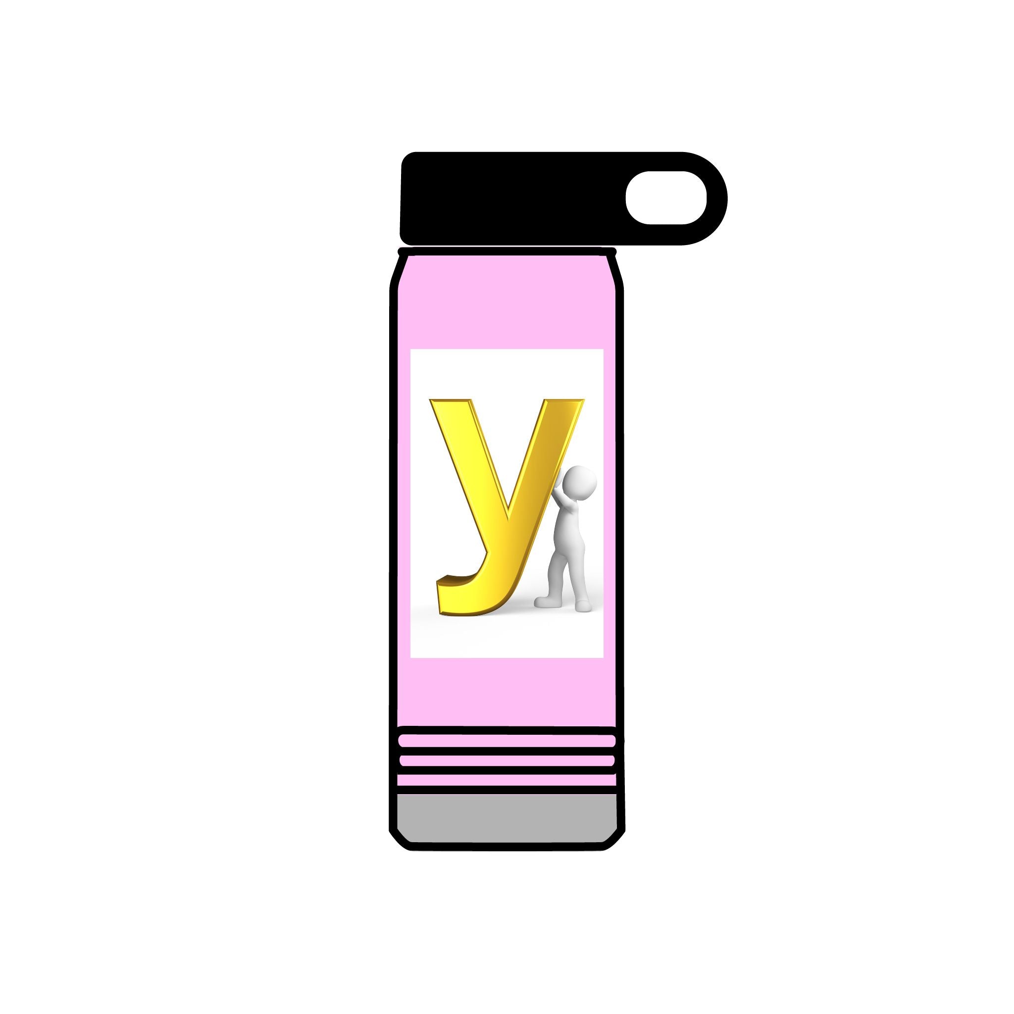 Yellow Letter Y with Figure Water Bottle | 20oz