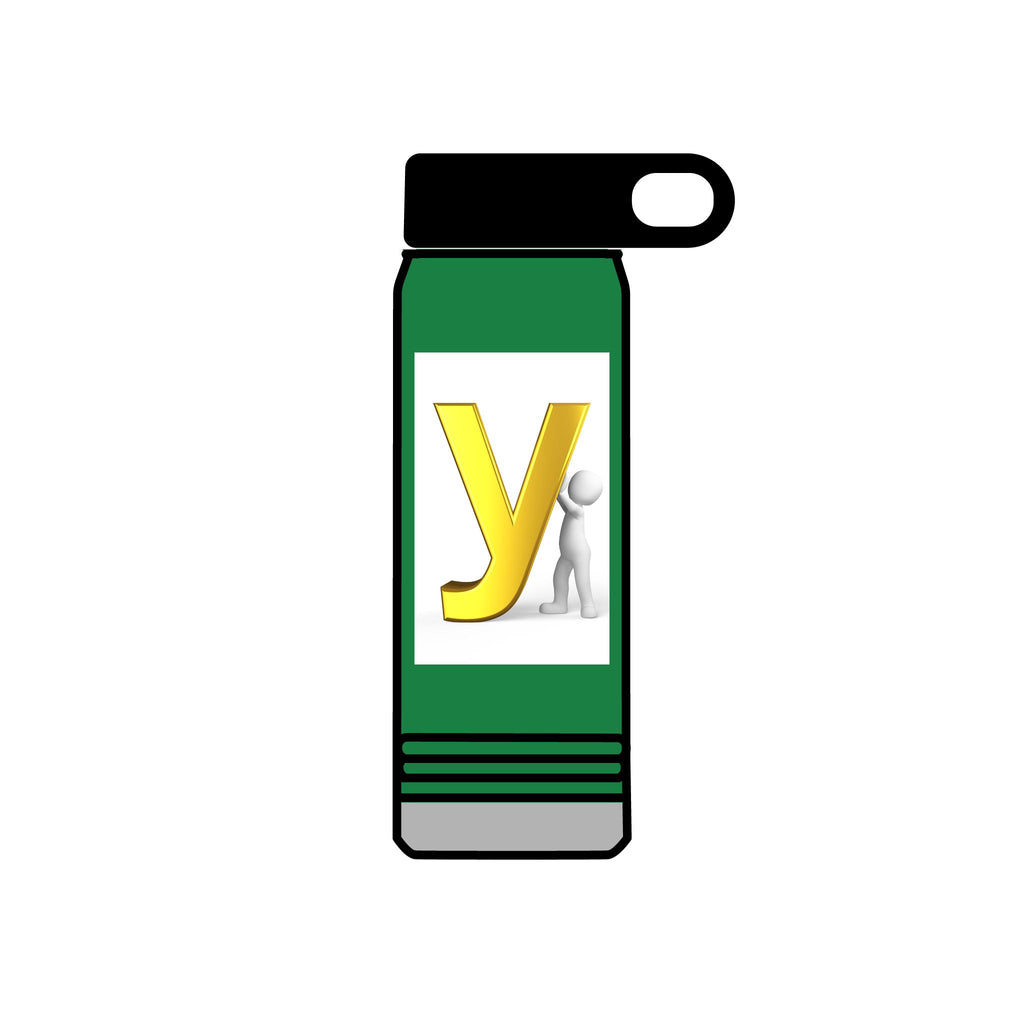 Yellow Letter Y with Figure Water Bottle | 20oz
