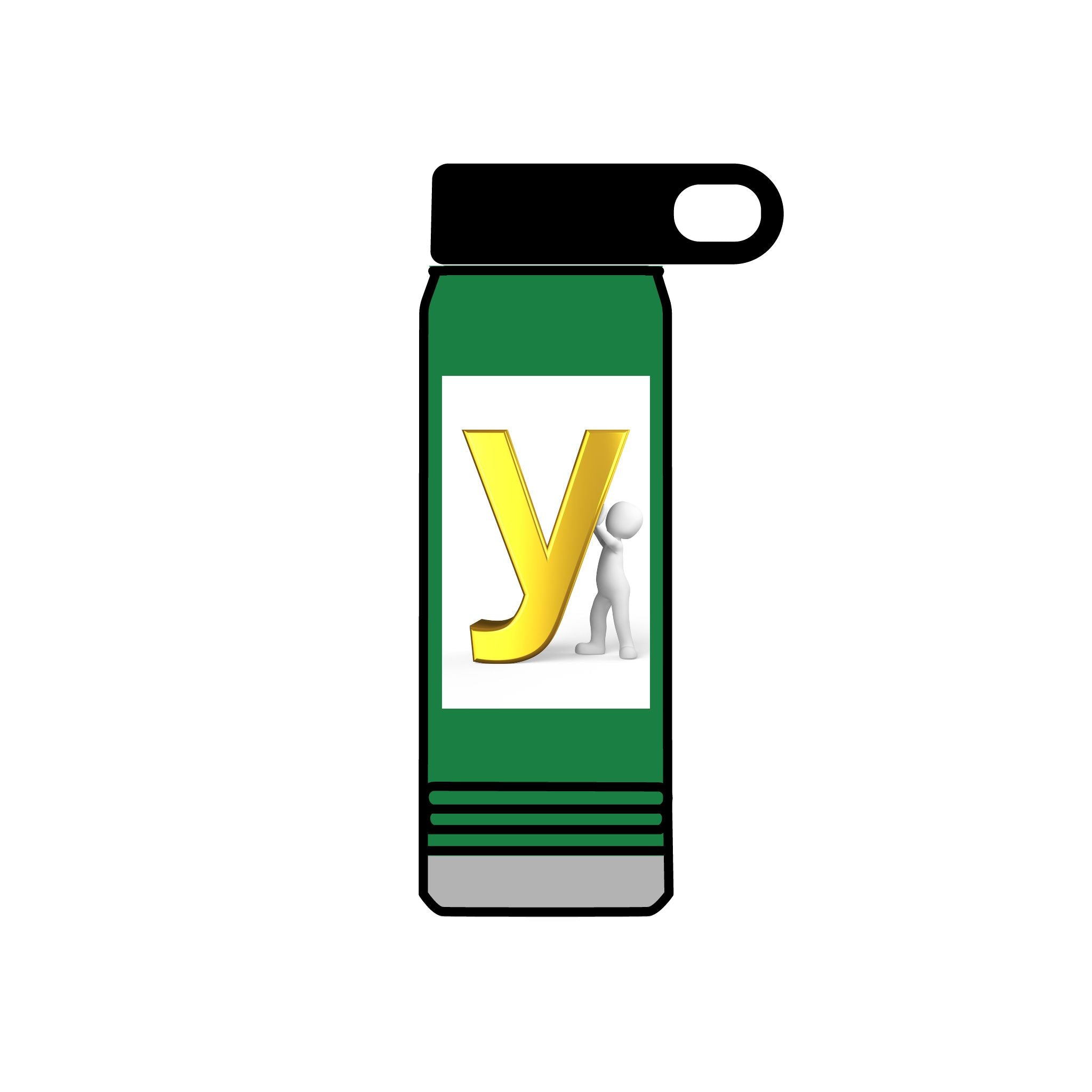 Yellow Letter Y with Figure Water Bottle | 20oz