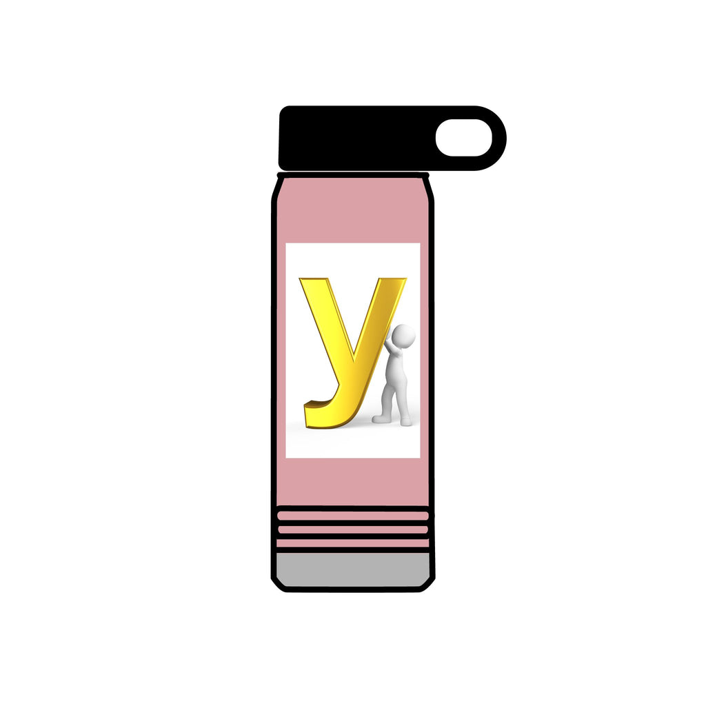 Yellow Letter Y with Figure Water Bottle | 20oz