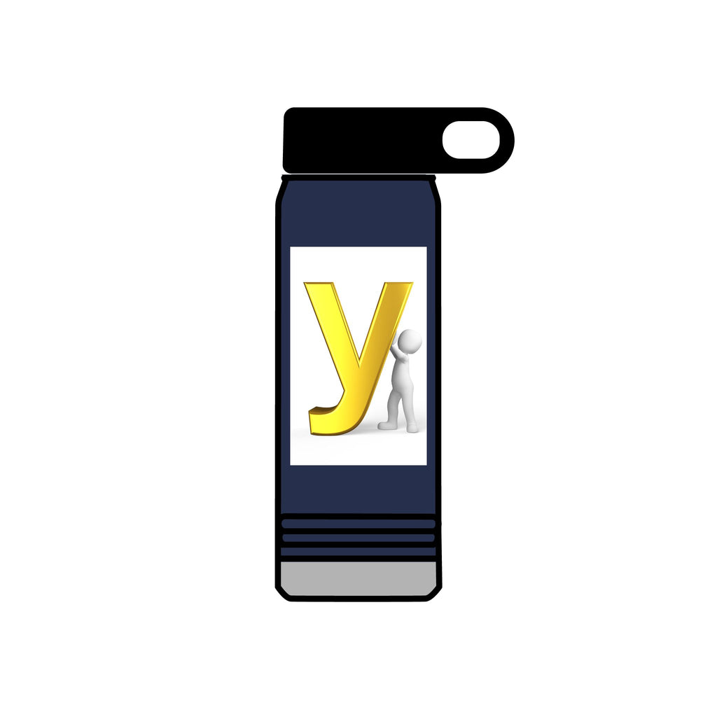 Yellow Letter Y with Figure Water Bottle | 20oz