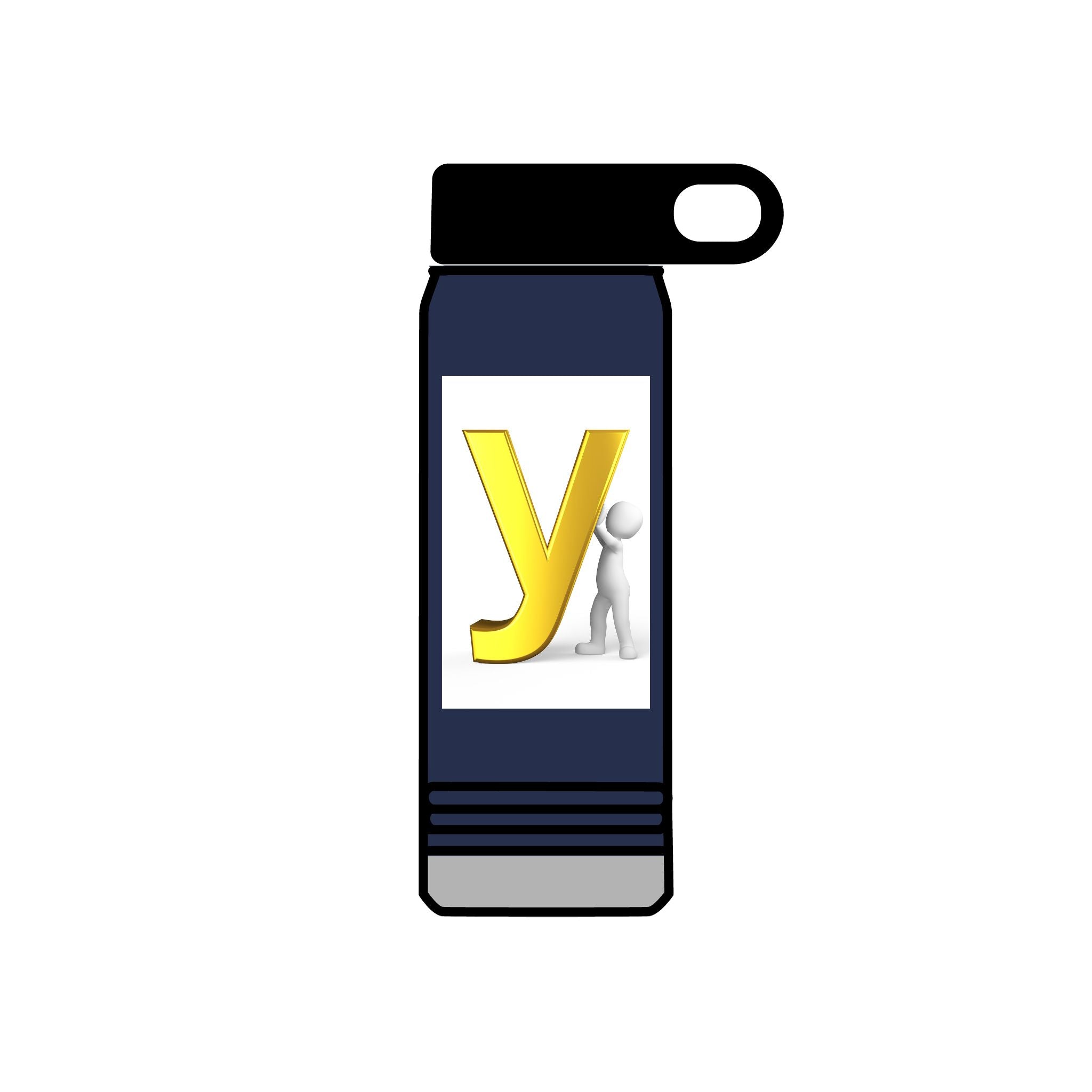 Yellow Letter Y with Figure Water Bottle | 20oz