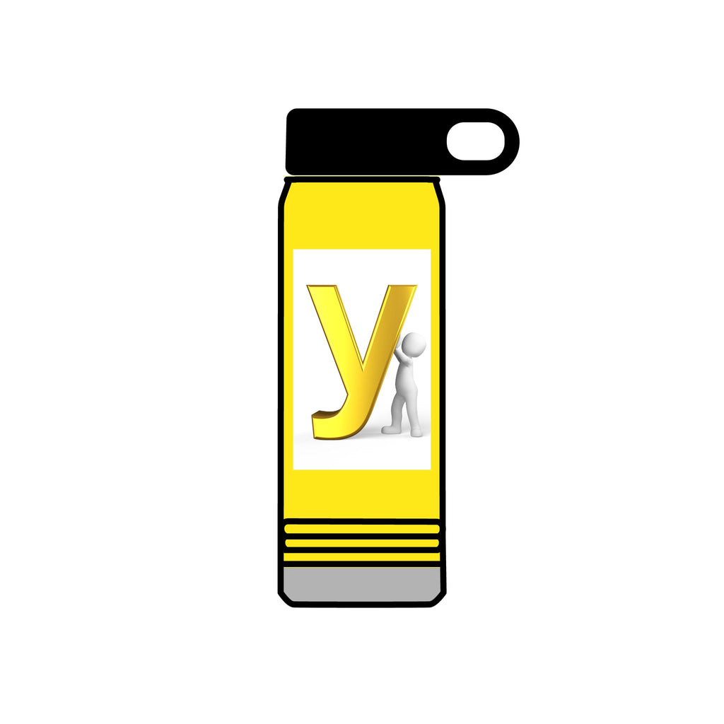 Yellow Letter Y with Figure Water Bottle | 20oz