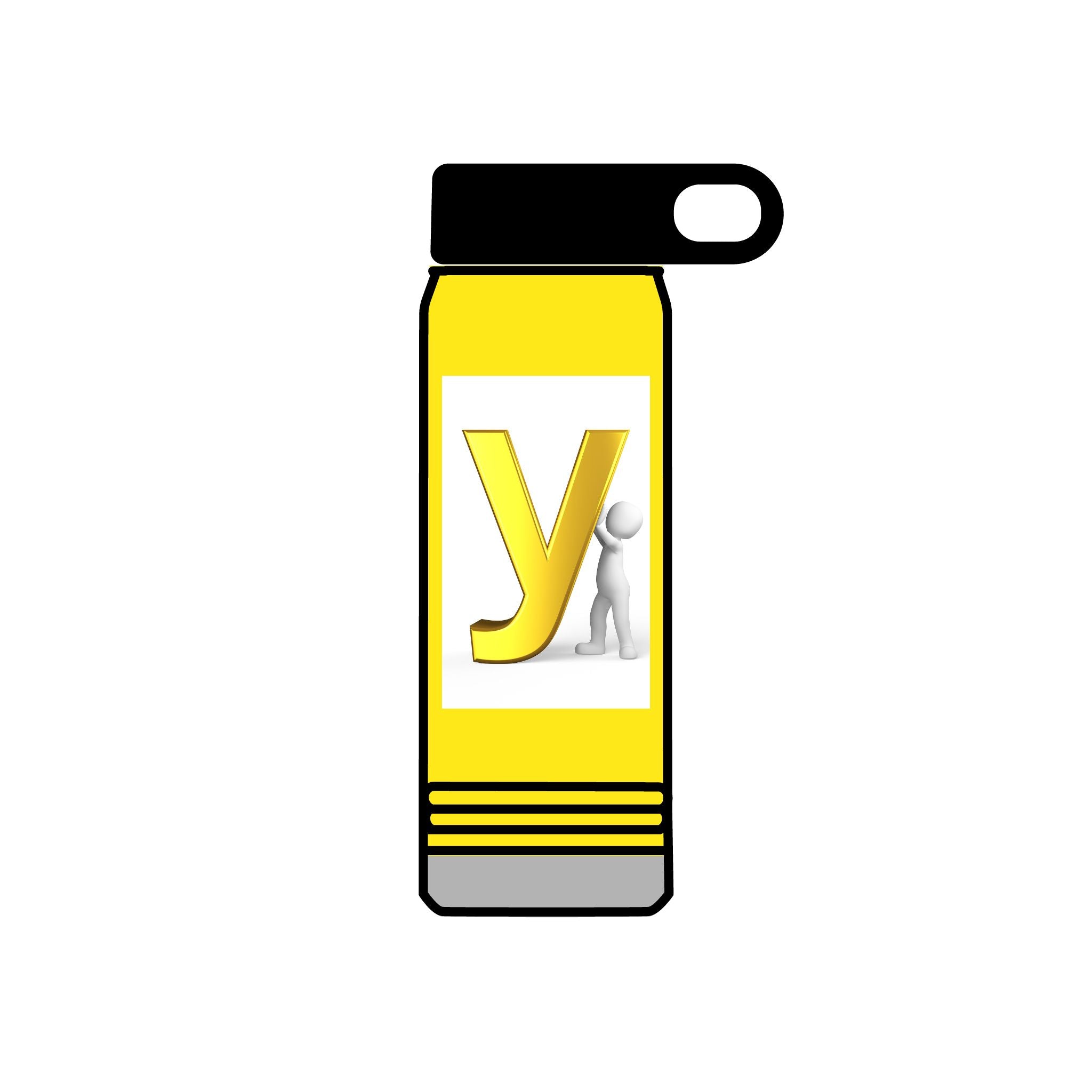 Yellow Letter Y with Figure Water Bottle | 20oz