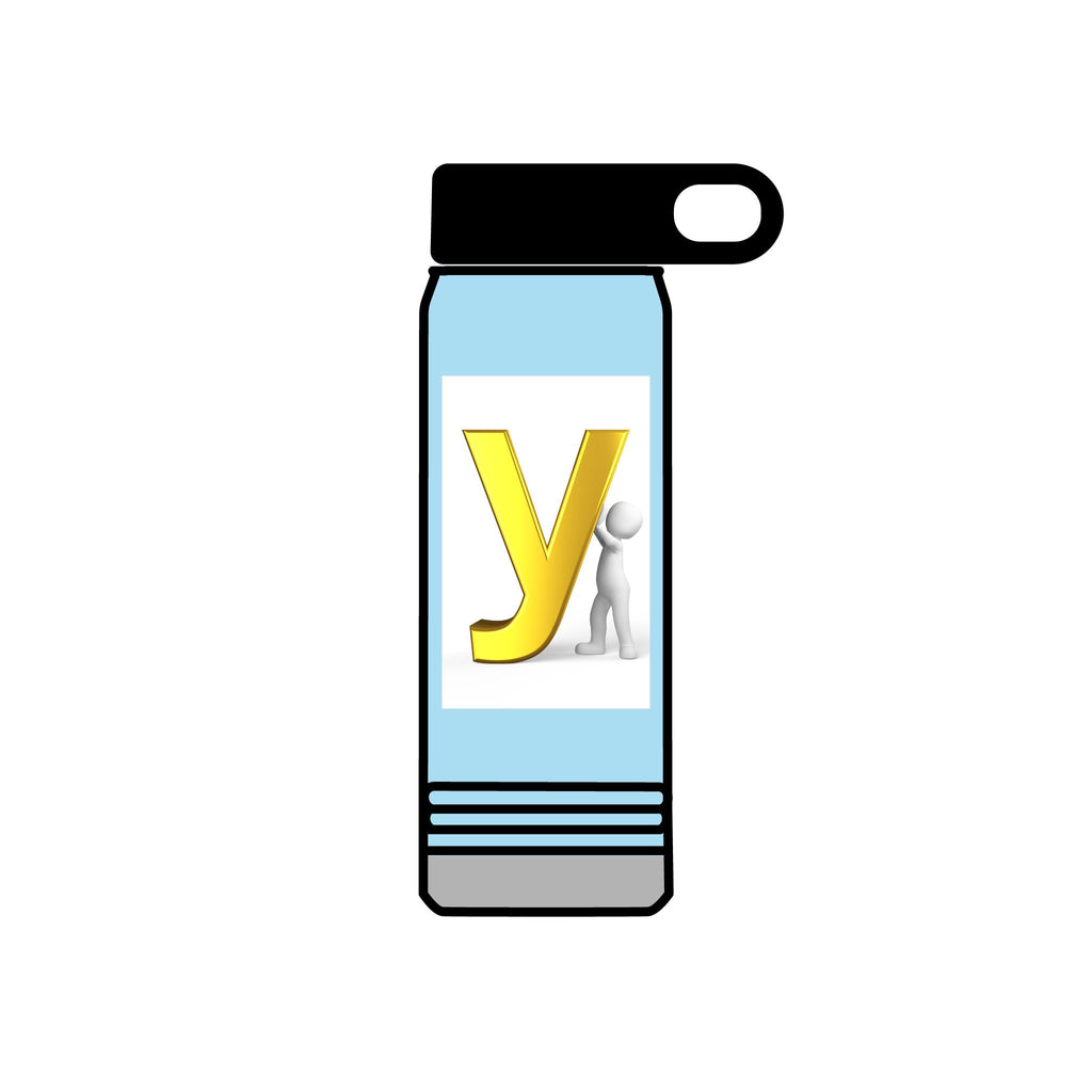 Yellow Letter Y with Figure Water Bottle | 20oz