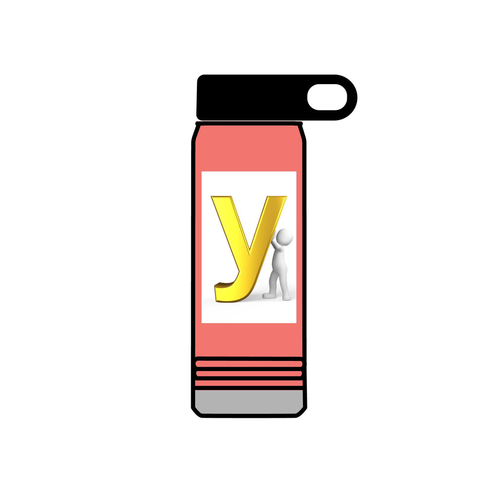 Yellow Letter Y with Figure Water Bottle | 20oz