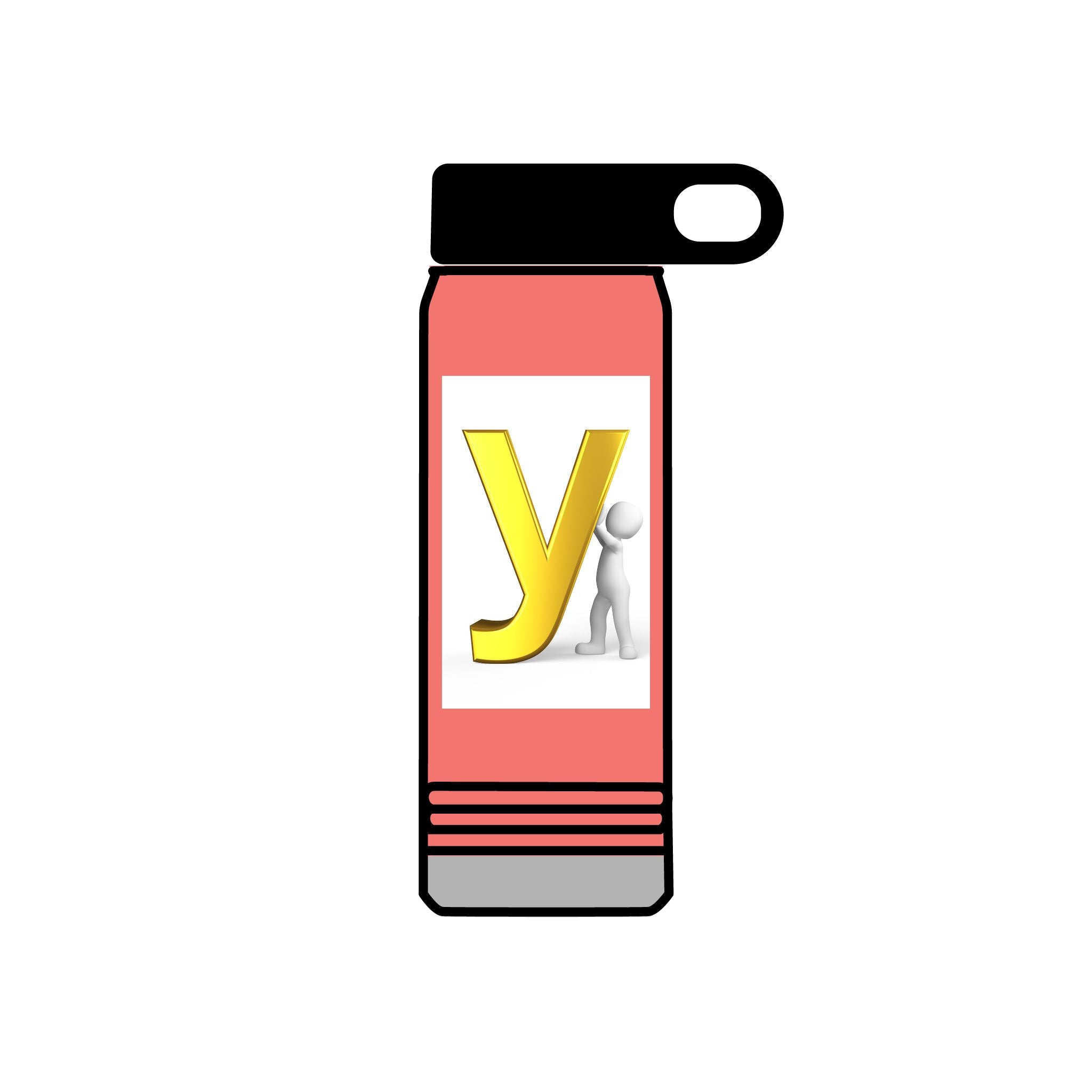 Yellow Letter Y with Figure Water Bottle | 20oz