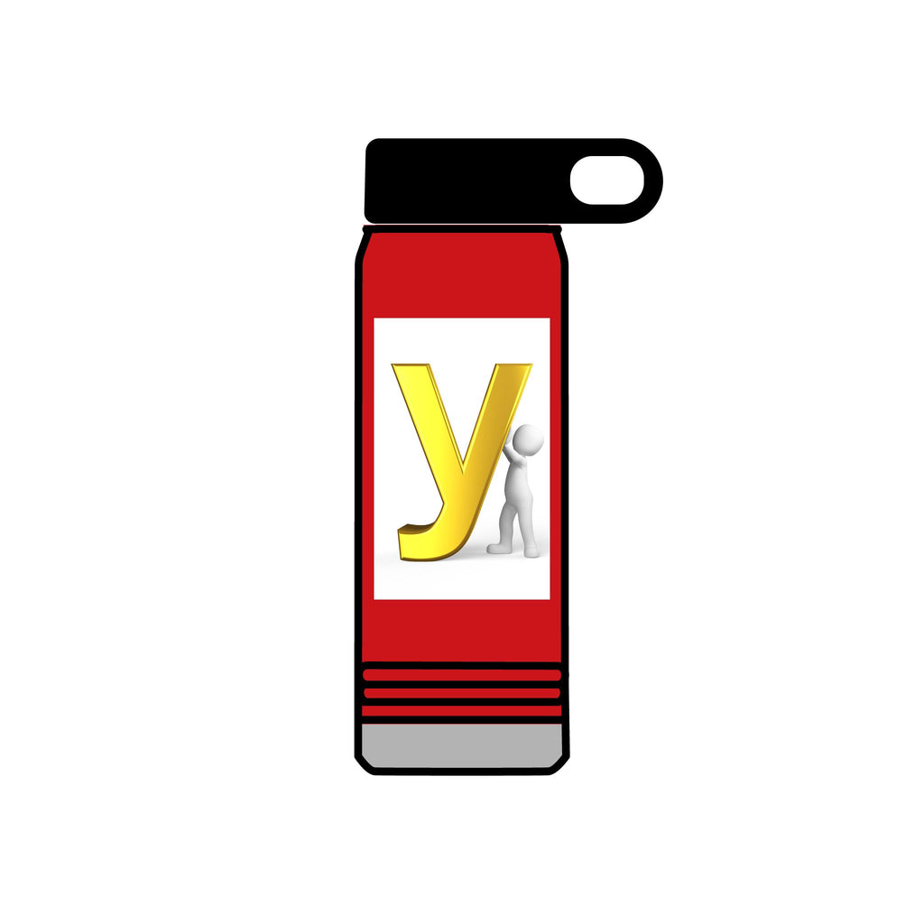 Yellow Letter Y with Figure Water Bottle | 20oz
