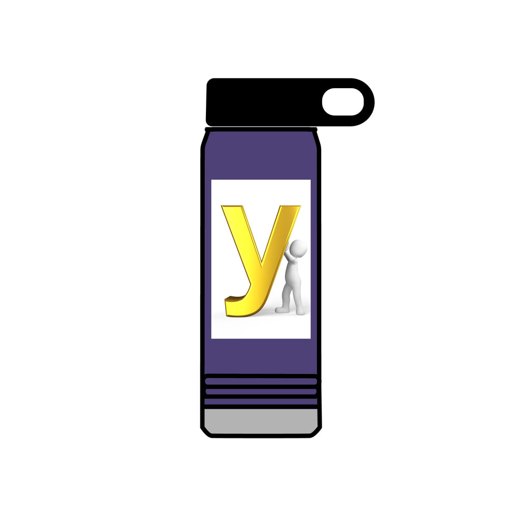 Yellow Letter Y with Figure Water Bottle | 20oz