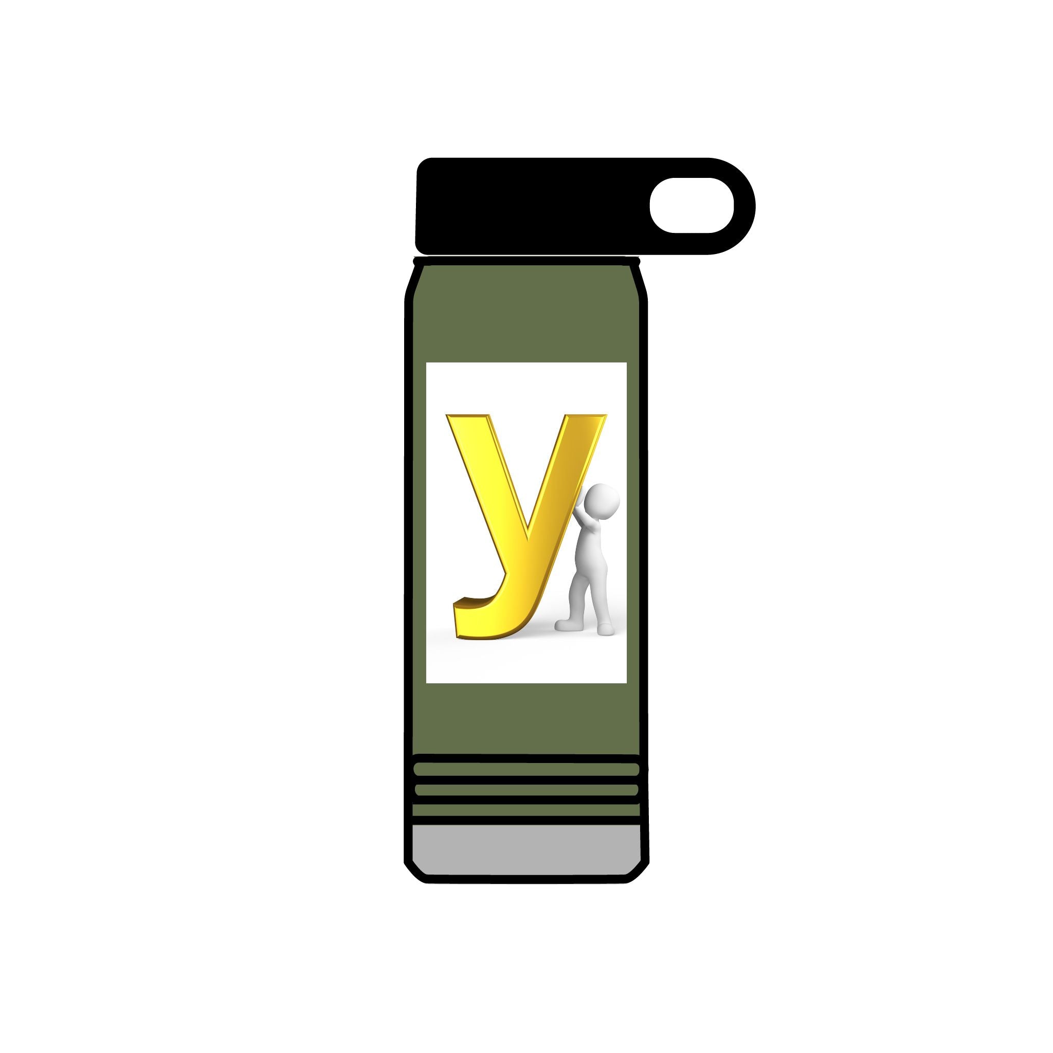 Yellow Letter Y with Figure Water Bottle | 20oz