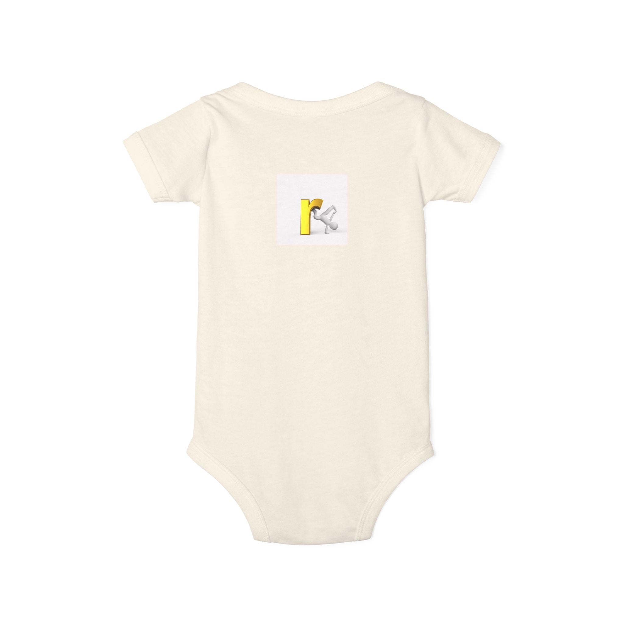 Yellow Letter R Monogram Baby Onesie | Infant Jersey One Piece