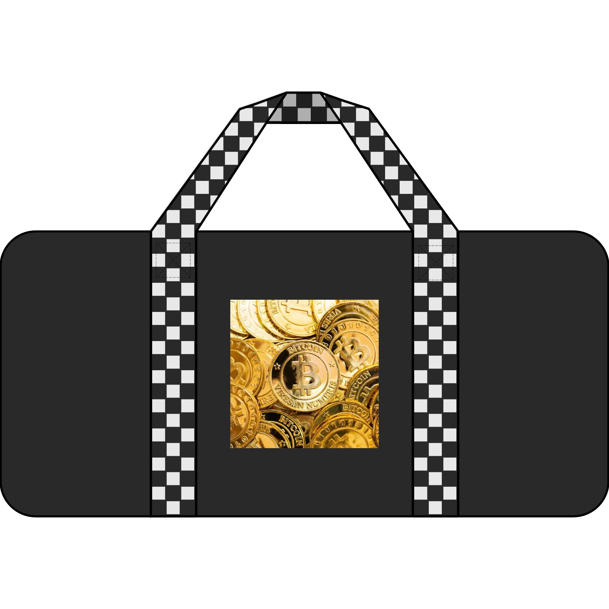 Sac de voyage polochon Bitcoin Stack Tripper | Sangle à damiers, option camouflage