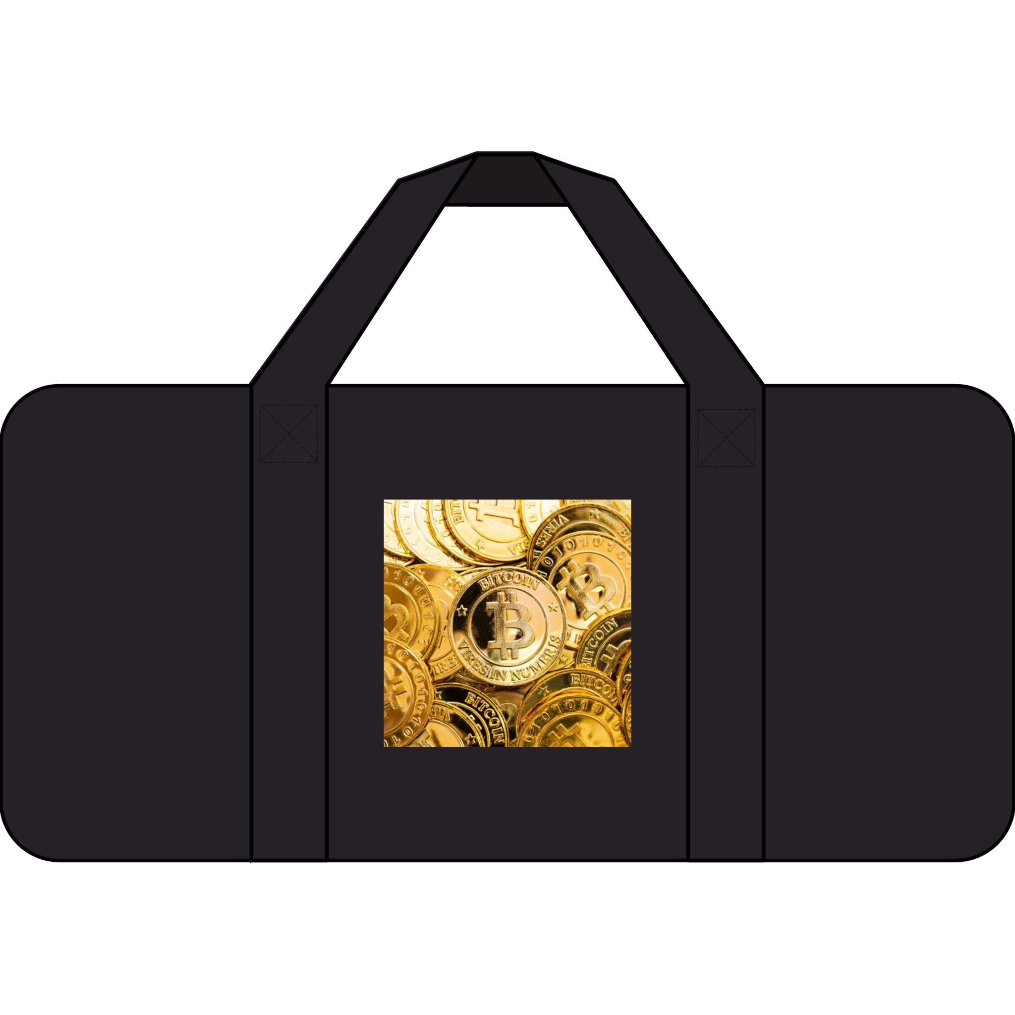 Bitcoin Stack Tripper Duffel Bag | Checkered Strap, Camouflage Option