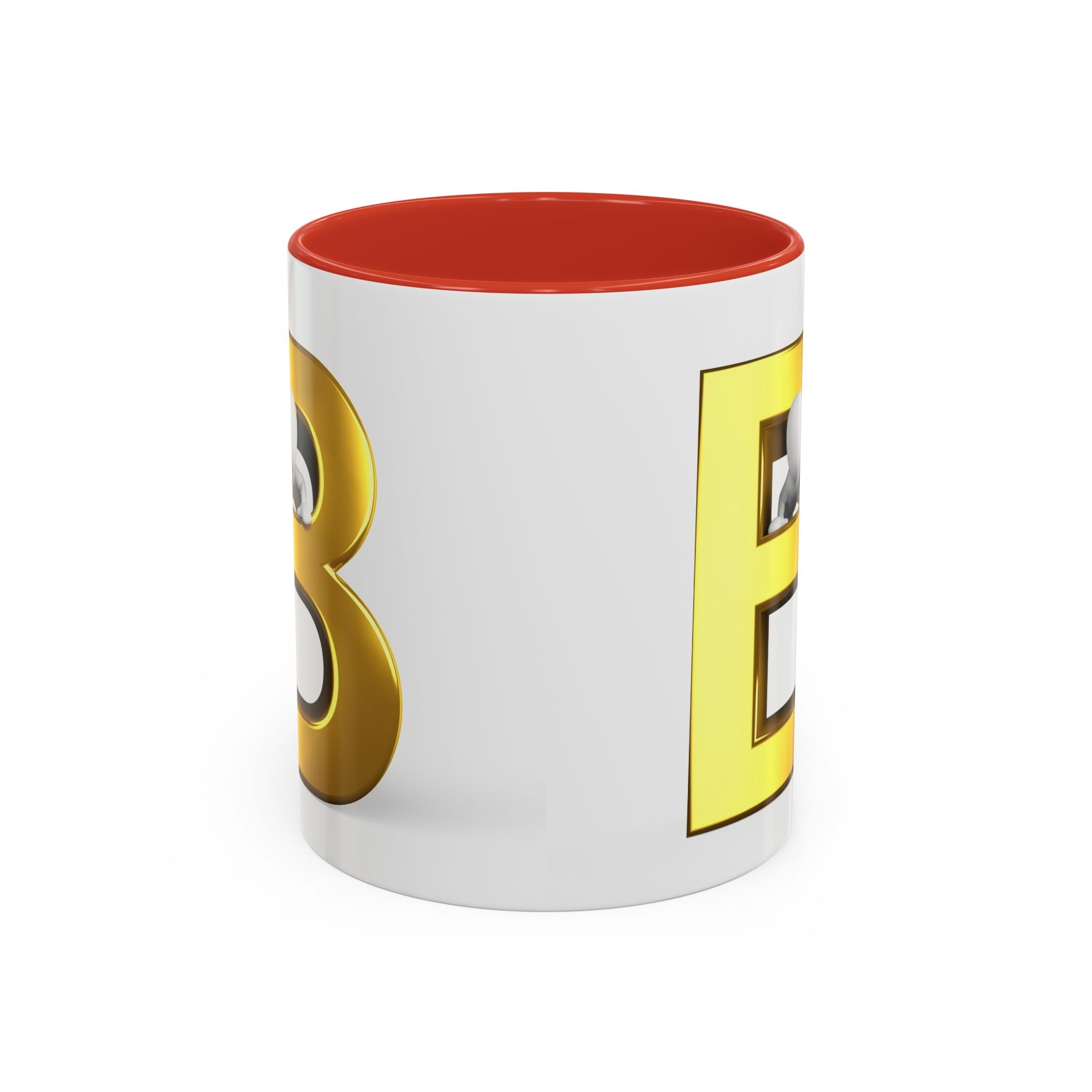 Gold Letter B with 3D Character Mug | Accent Coffee Mug
