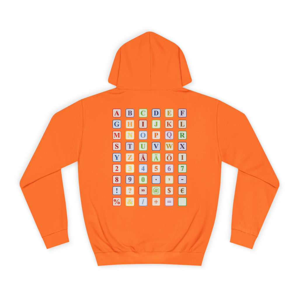 Alphabet Blocks Hoodie | Colorful Letter Grid, Back & Front Print