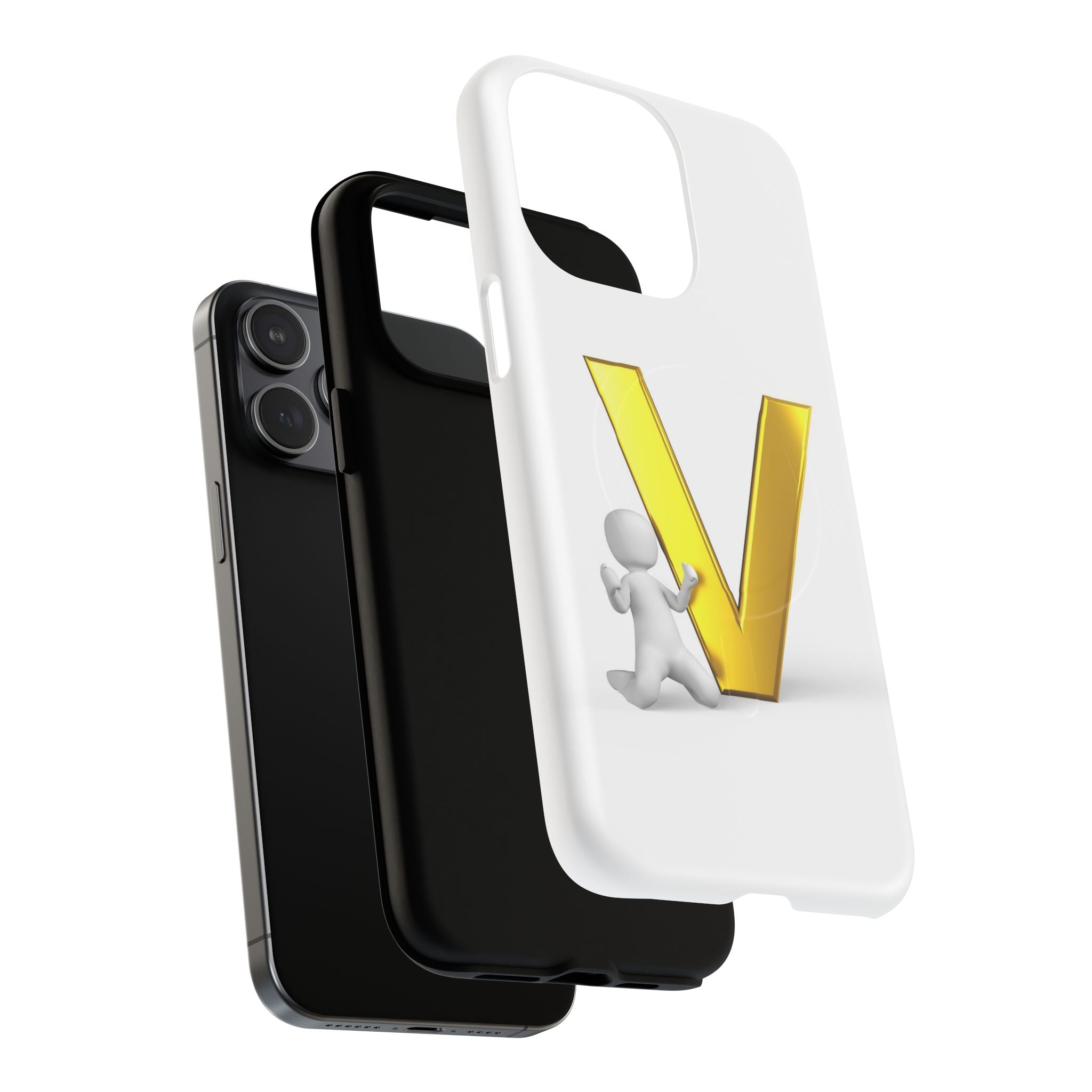 Gold Letter V Monogram Phone Case | Tough Magnetic Case