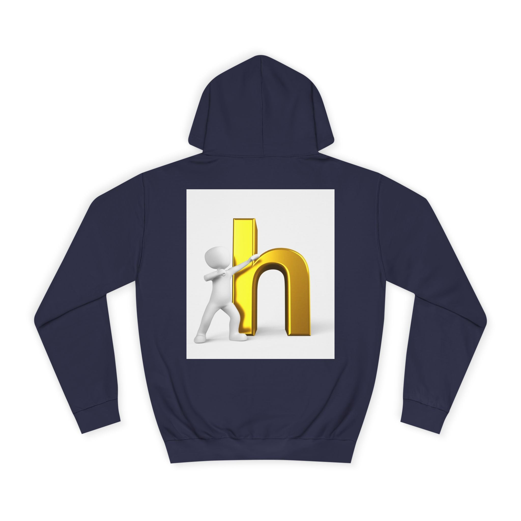 3D Gold Letter H Design Hoodie | Letterman Initial Hoodie