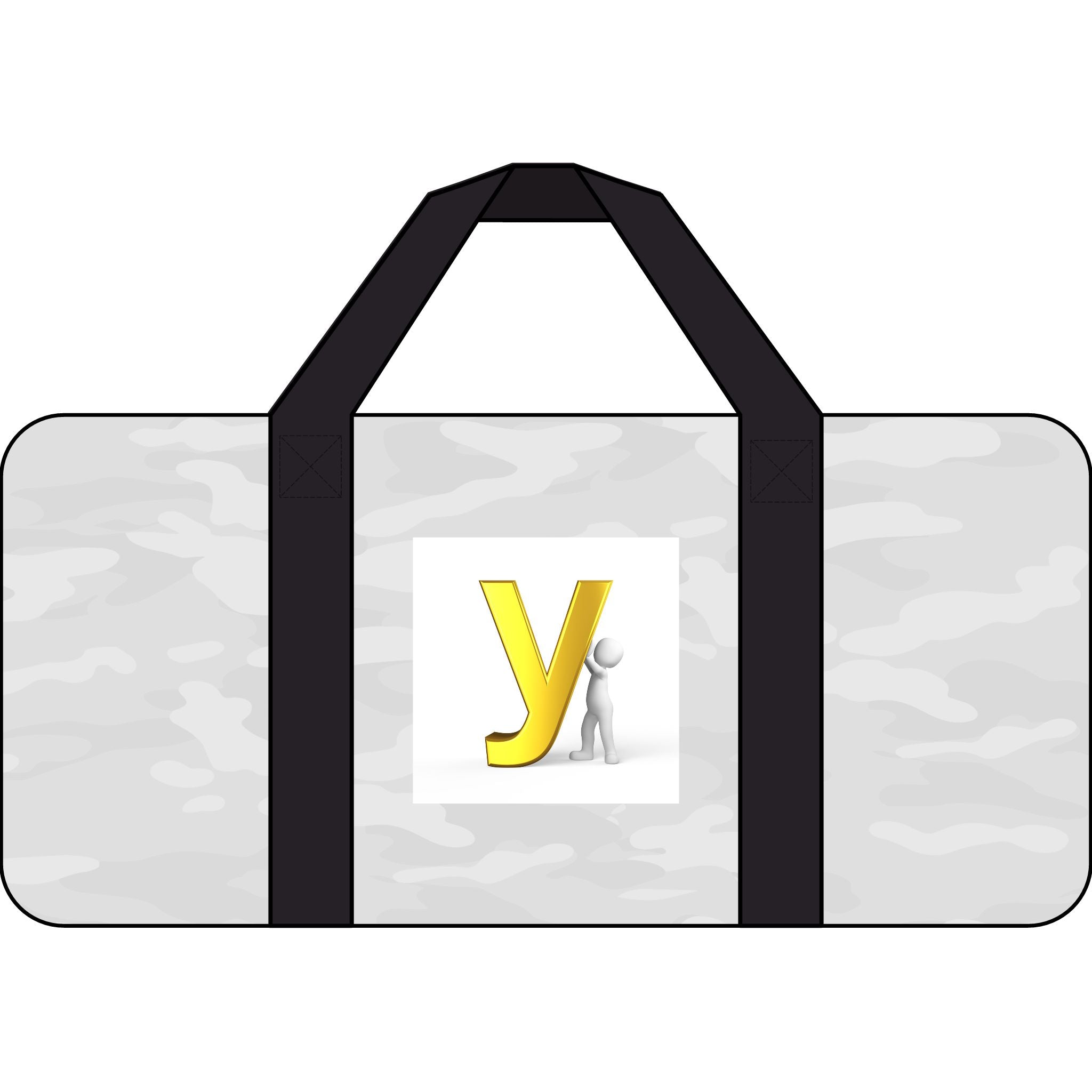 Yellow Letter Y Logo Duffel Bag | Checker or Camo Strap Options