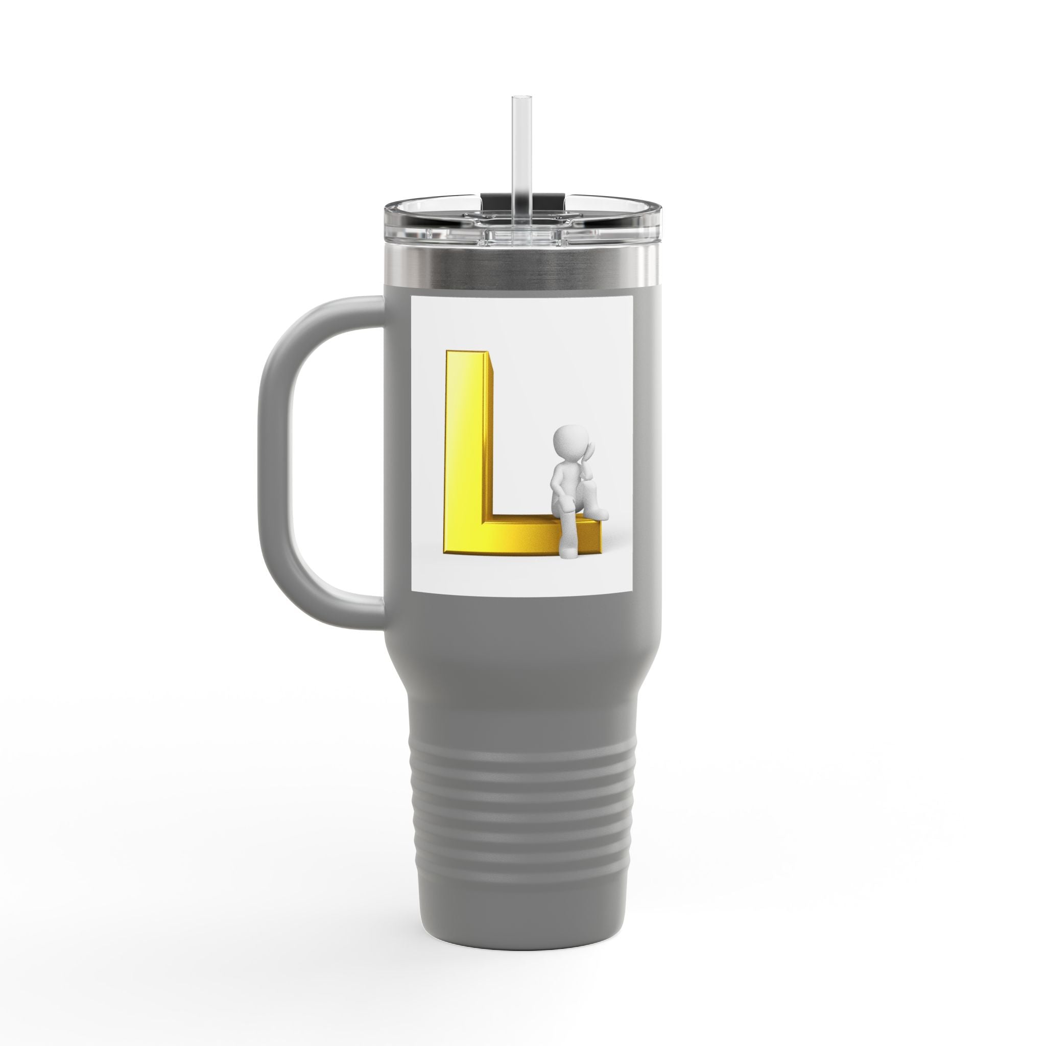 Gold Letter L Monogram Travel Mug | 40oz Insulated Tumbler