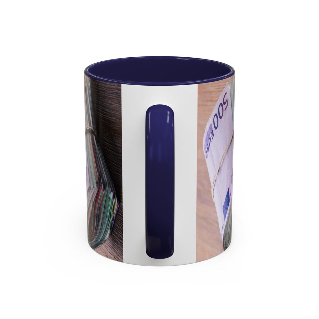 Rolled Euro Banknotes Mug | Accent Coffee Mug 11oz or 15oz